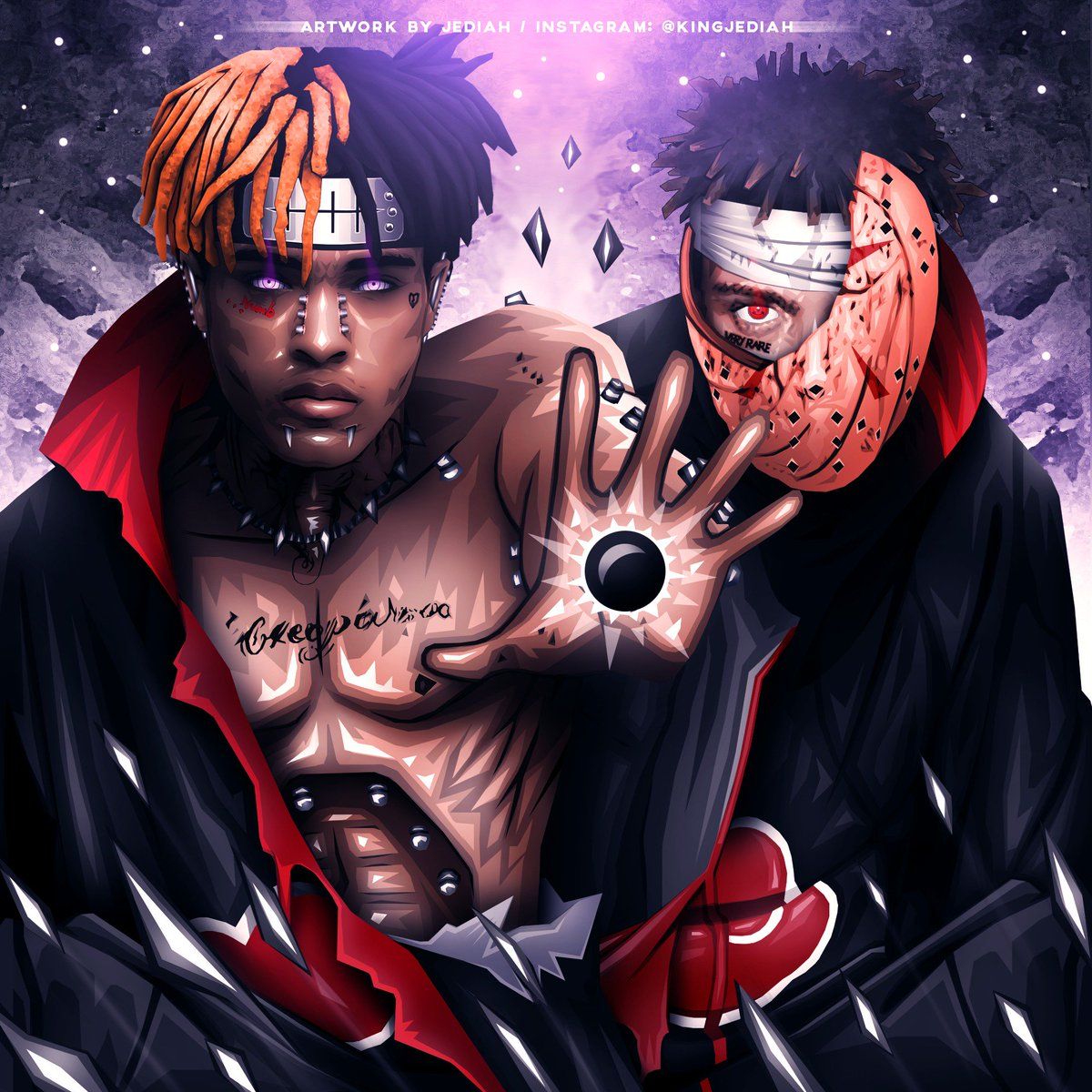 XXXTentacion stile Naruto Akatsuki, ninja, 1200x1200 HD, Desktop
