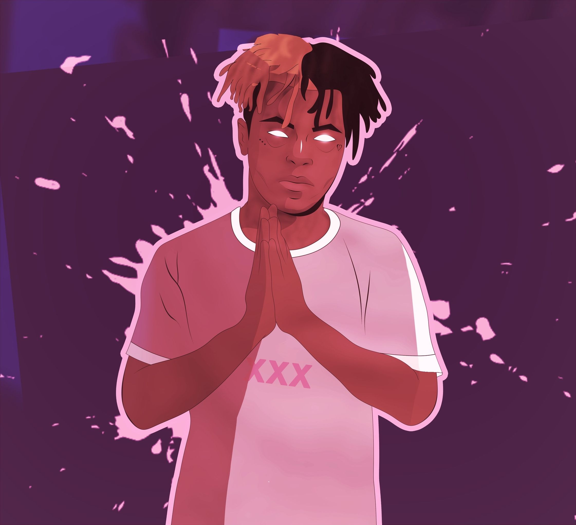 XXXTentacion cartone stile viola, 2242x2046 2K, PC