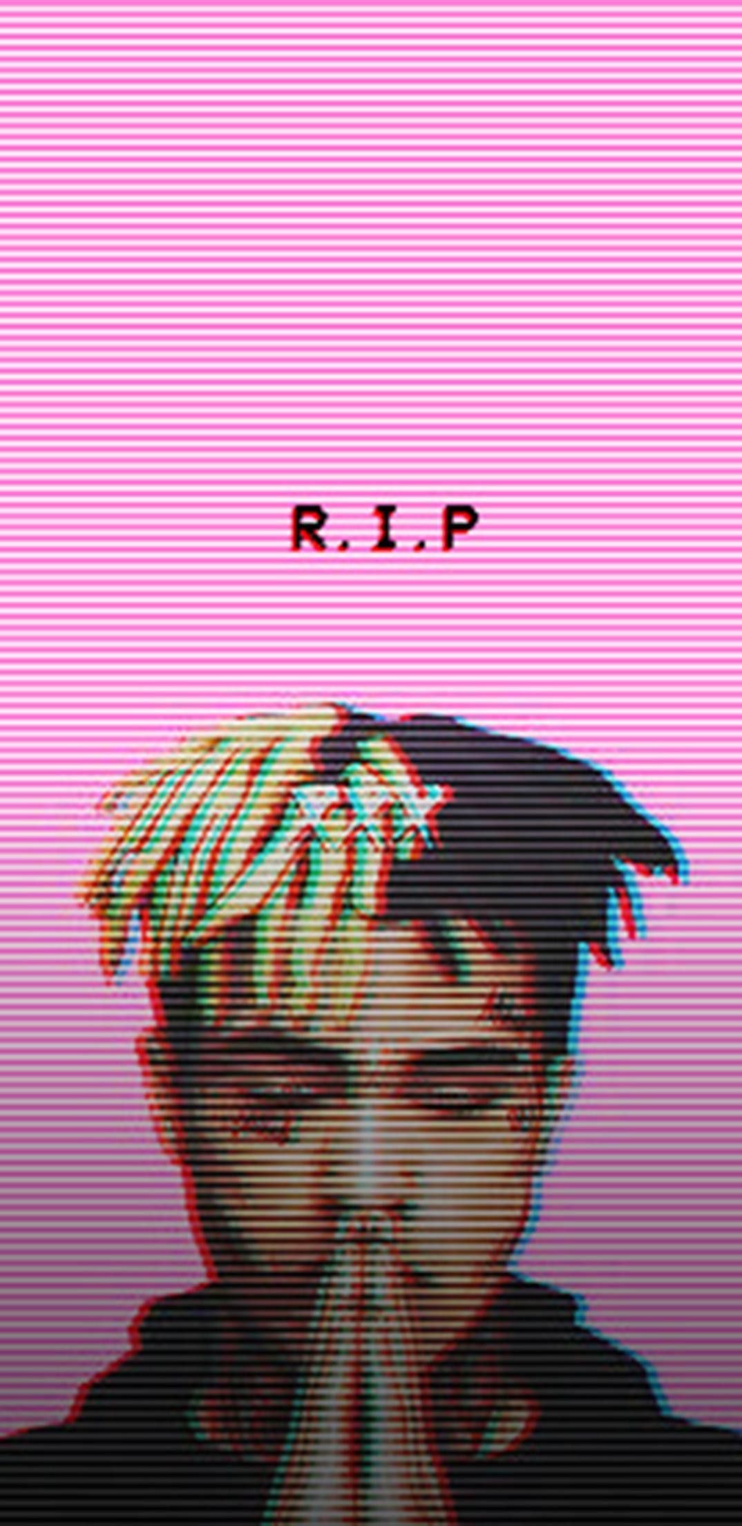 XXXTentacion R.I.P glitch rosa, 1074x2208 Verticale, Galaxy Tab