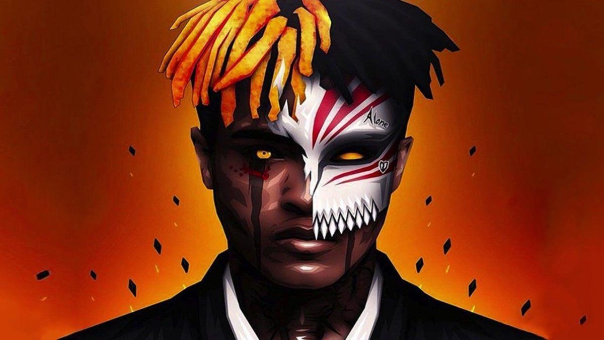 XXXTentacion volto teschio arancione, Jahseh Onfroy, 1200x675 HD, Laptop