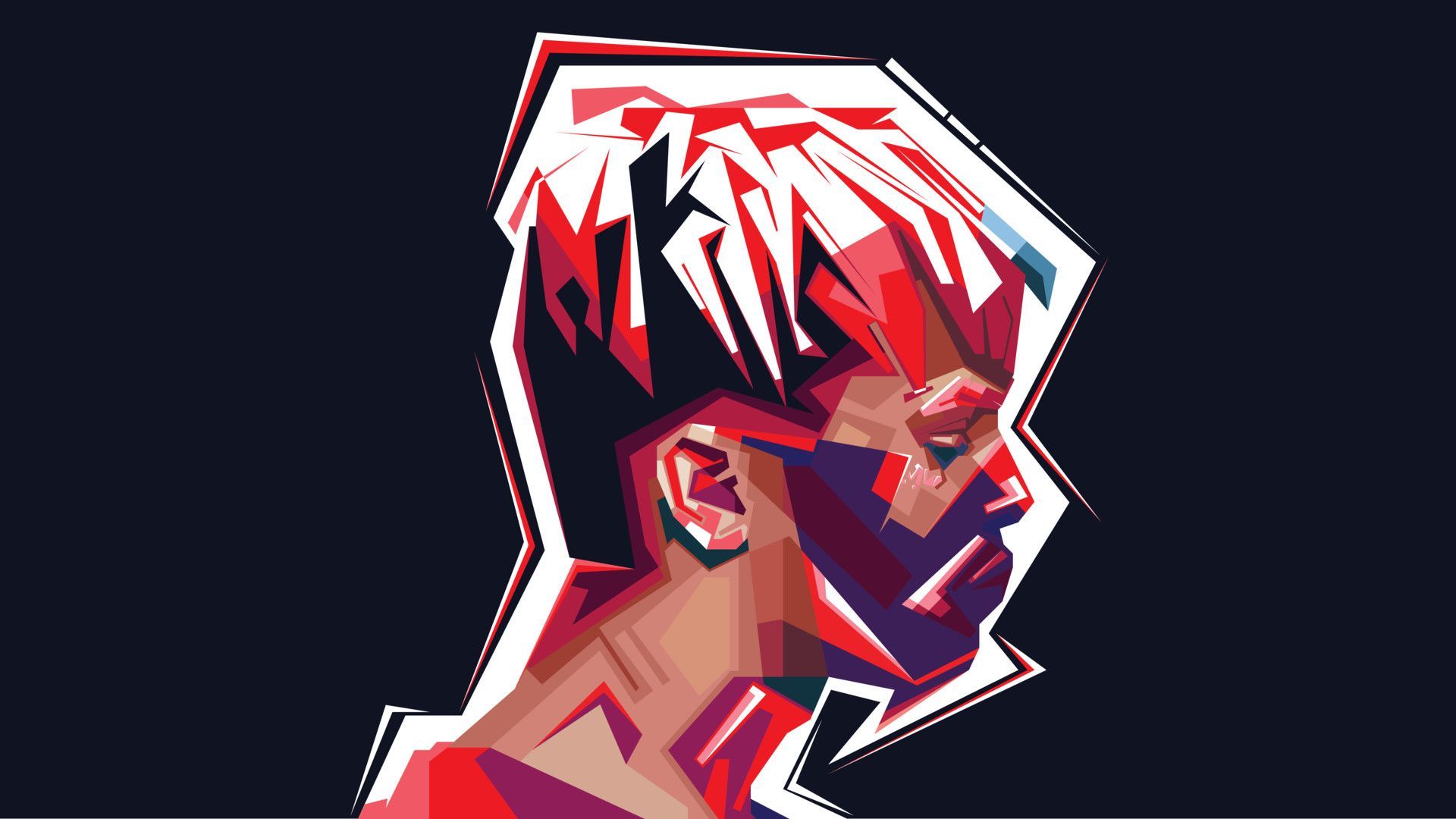 XXXTentacion ritratto geometrico rosso, 1920x1080 Full HD 1080p, Desktop