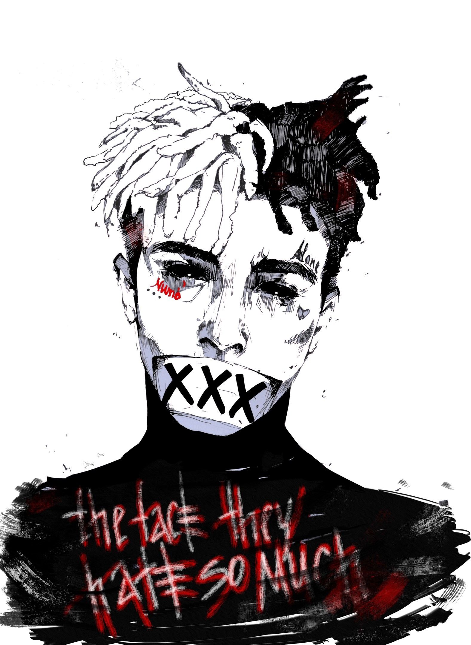 XXXTentacion volto stilizzato, 711x1334 Full HD Verticale, Smartphone