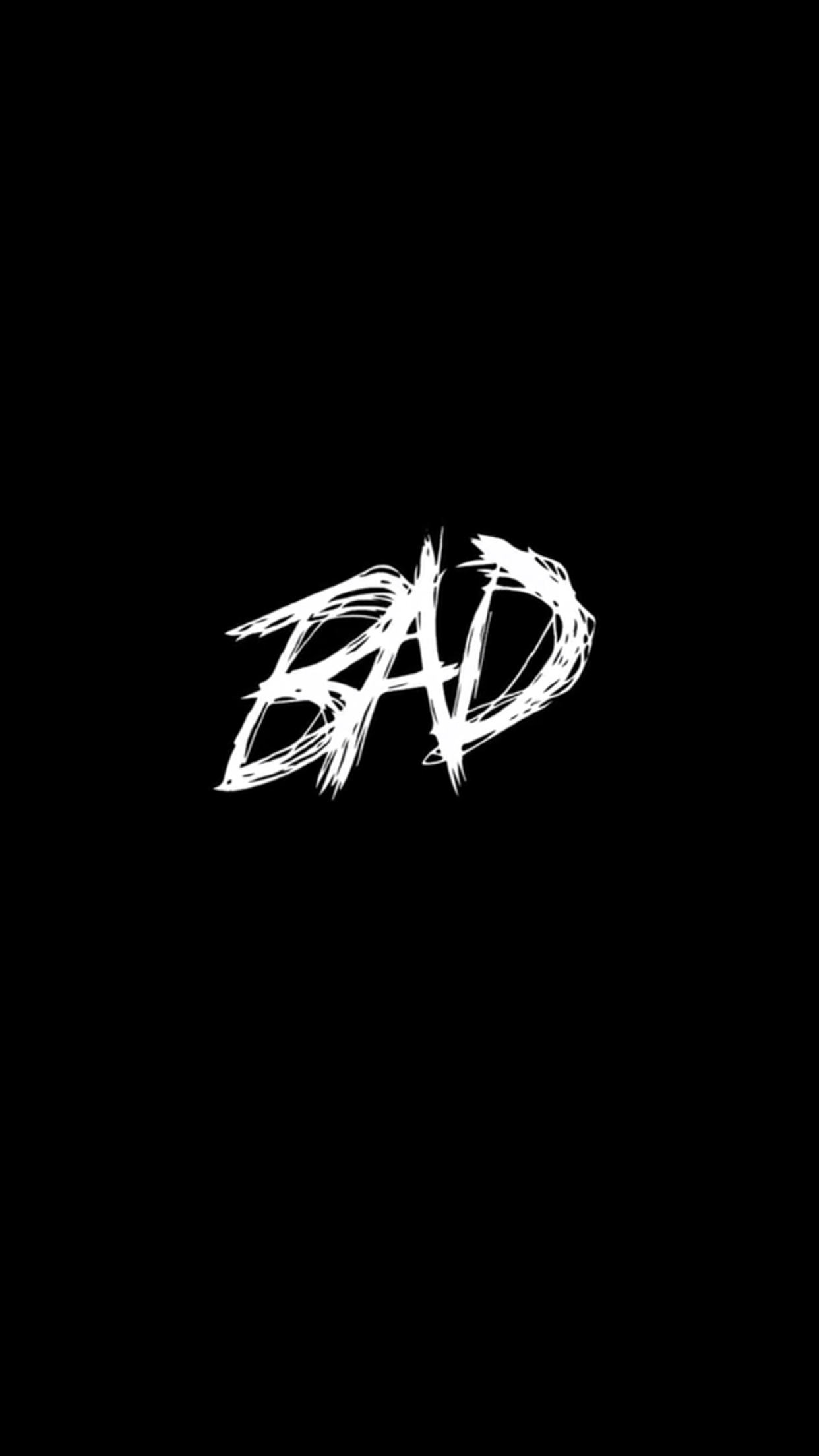 scritta BAD su nero, 1242x2208 Full HD Verticale, Tablet Android