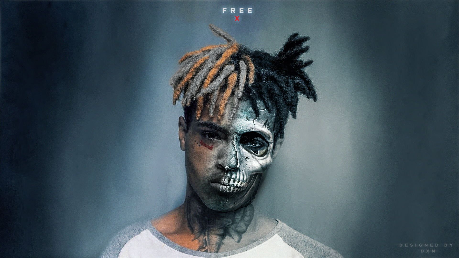 XXXTentacion viso teschio dipinto, 1920x1080 Full HD, Desktop