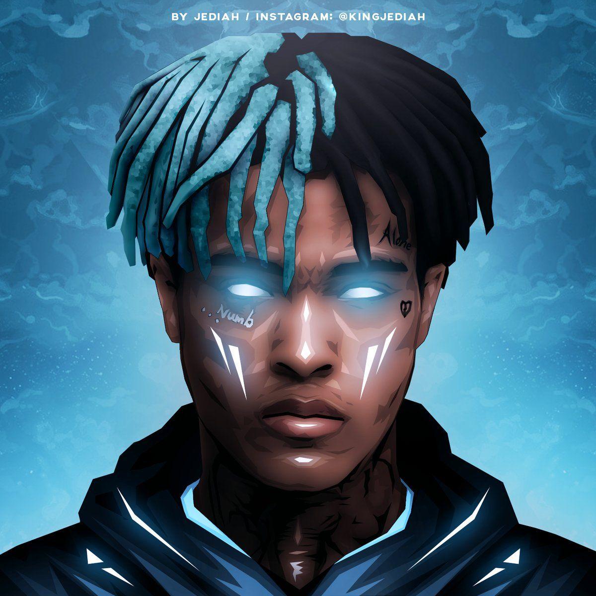 XXXTentacion ritratto occhi blu, rapper, 1200x1200 HD, Tablet
