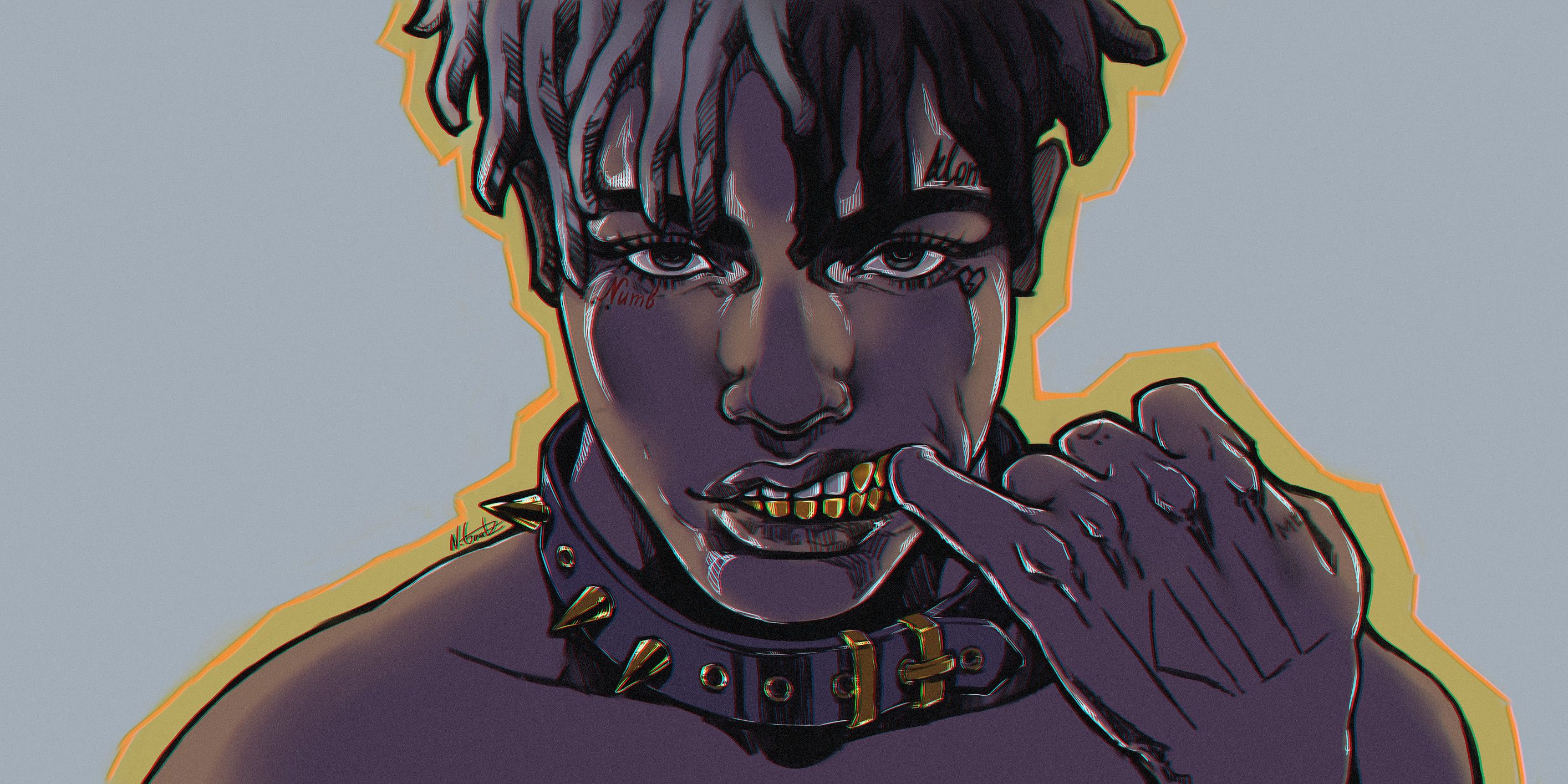 XXXTentacion illustrazione ritratto, 2828x1414 QHD, iPad