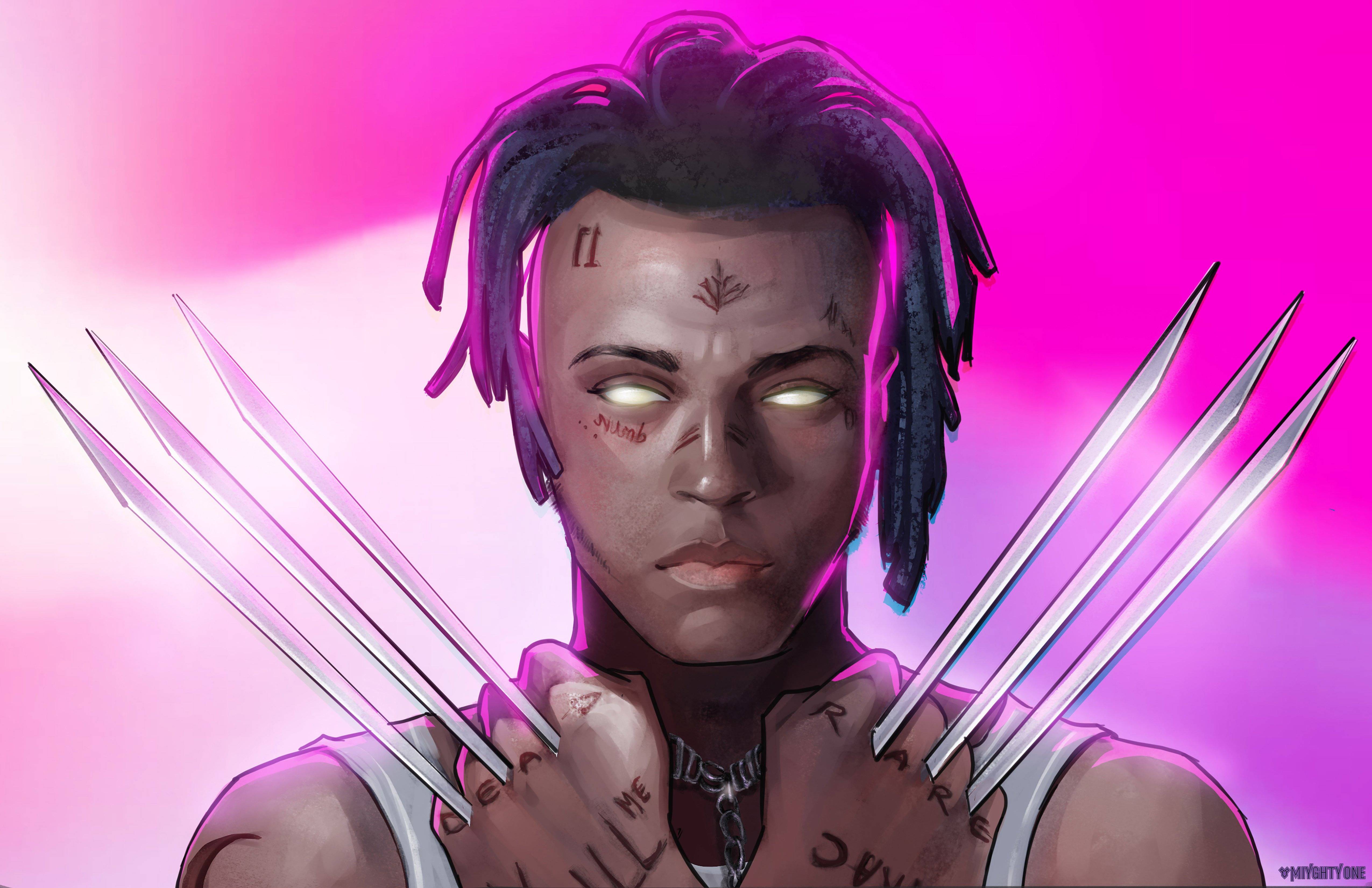 XXXTentacion artiglio Wolverine rosa, 5100x3300 4K Ultra HD, Galaxy Tab