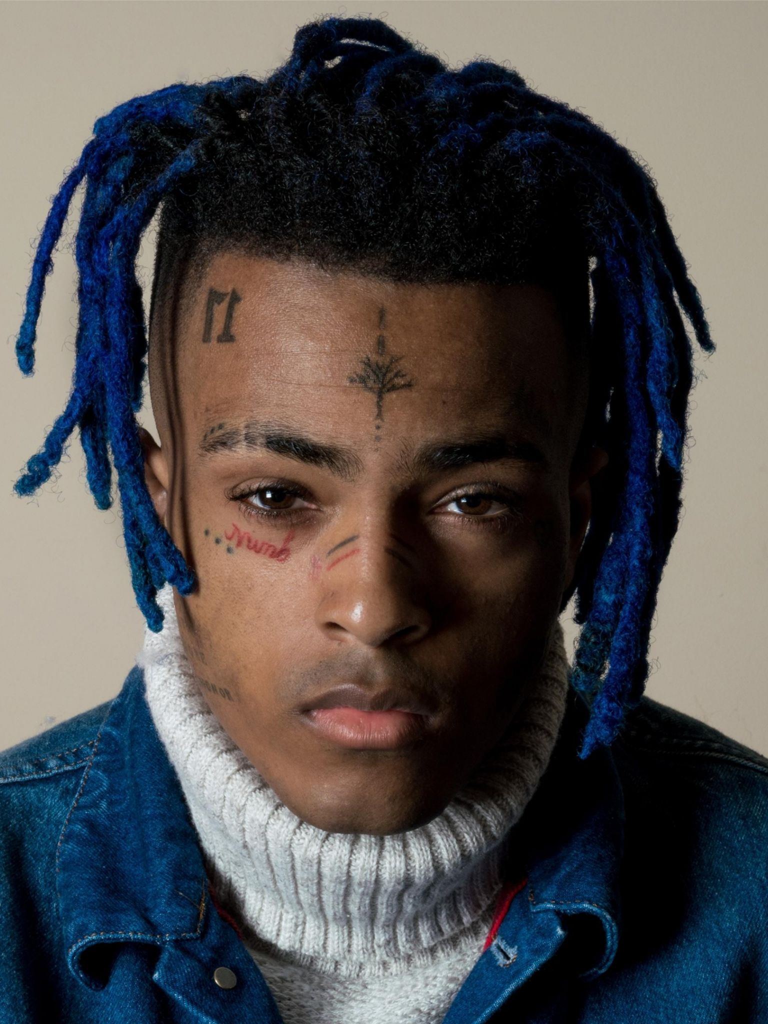 XXXTentacion ritratto capelli blu, 1536x2048 Verticale, Tablet
