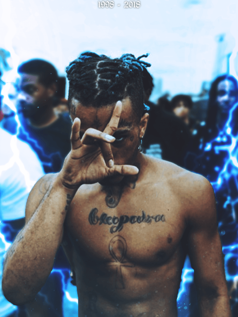 XXXTentacion ritratto fulmini blu, 768x1024 Full HD Verticale, iPad