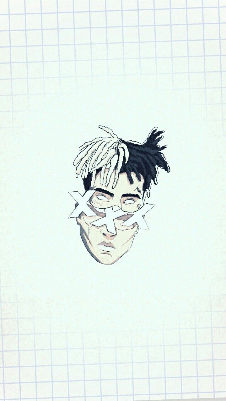 Ritratto XXXTentacion disegno bianco, 720x1278 Full HD Verticale, iPad