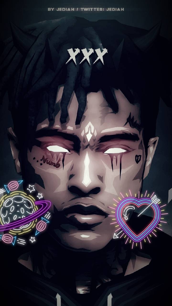 XXXTentacion ritratto artistico scuro, 720x1280 Full HD Verticale, Smartphone