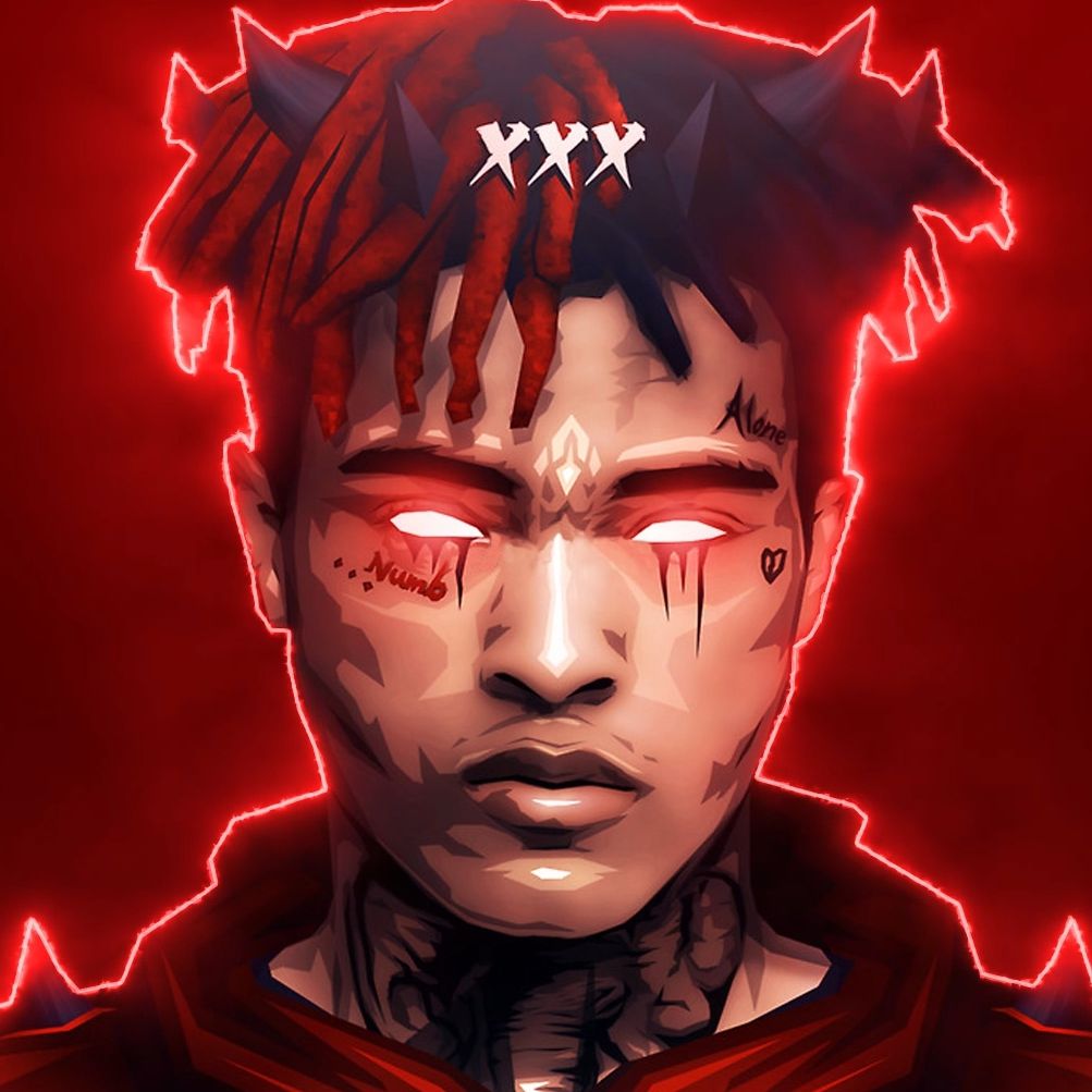 XXXTentacion ritratto rosso neon, 1003x1003 HD, iMac