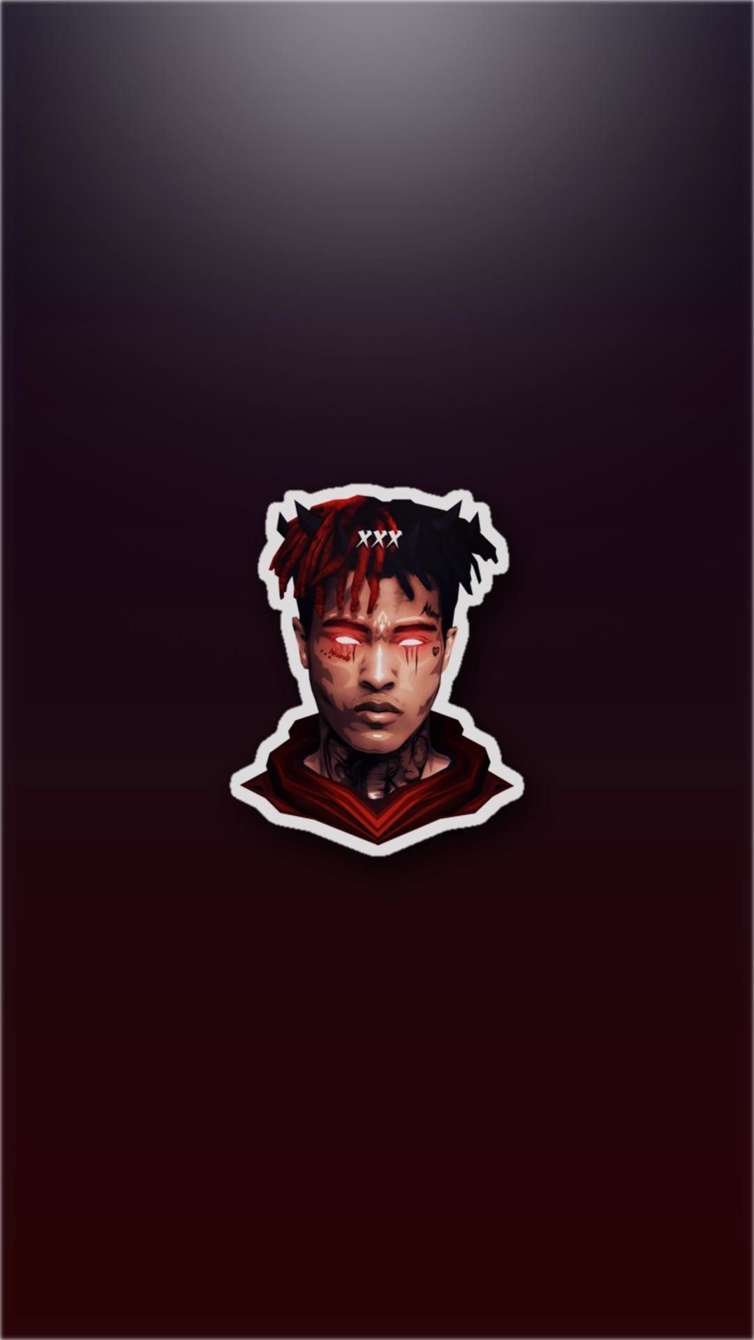 XXXTentacion ritratto rosso, 1480x2560 Full HD Verticale, iPhone