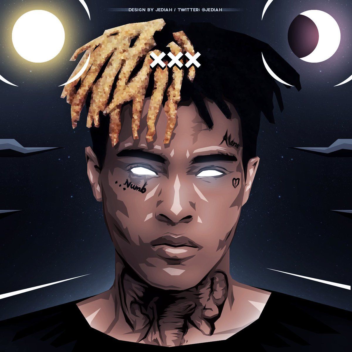 Ritratto cartoon XXXTentacion notturno, rapper, 1200x1200 HD, Desktop