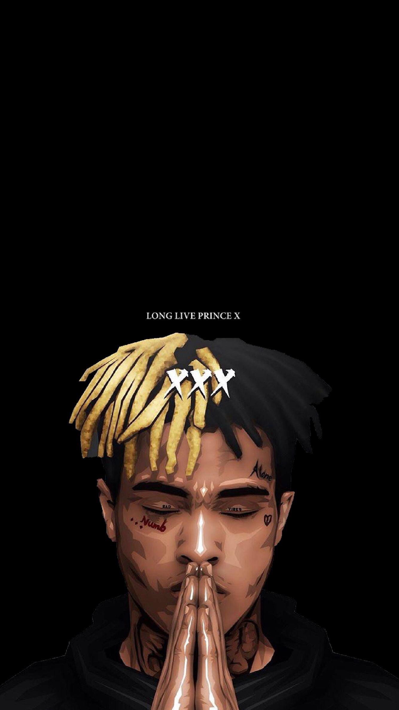 XXXTentacion ritratto preghiera, Jahseh Onfroy, 1334x2372 Full HD Verticale, Smartphone