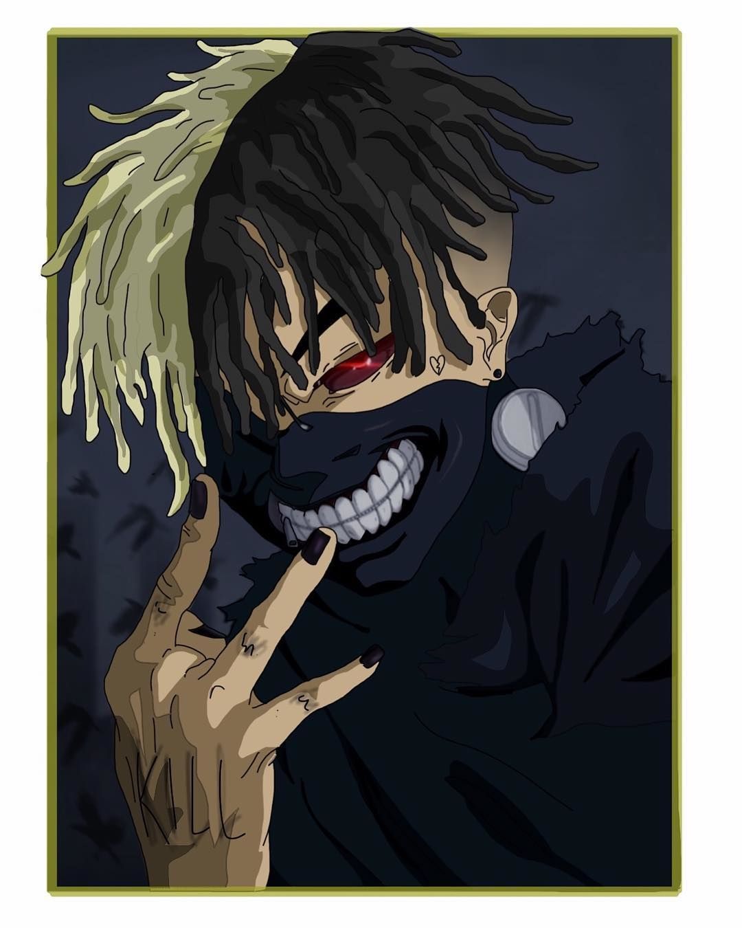 XXXTentacion Angel illustrazione rossa, 2560x1024 21:9, Ultrawide