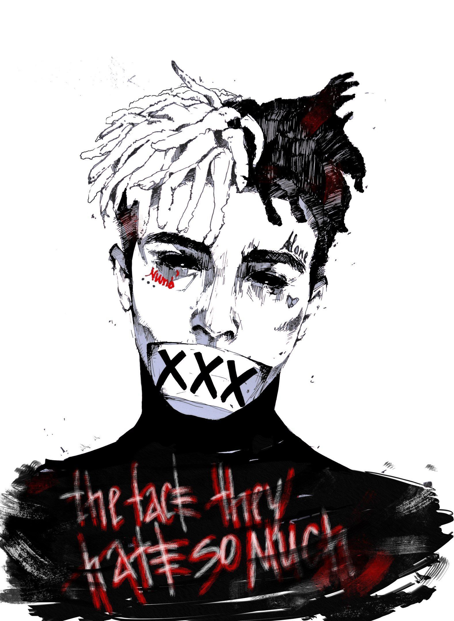 XXXTentacion ritratto artistico viola, 1280x720 HD, PC Desktop
