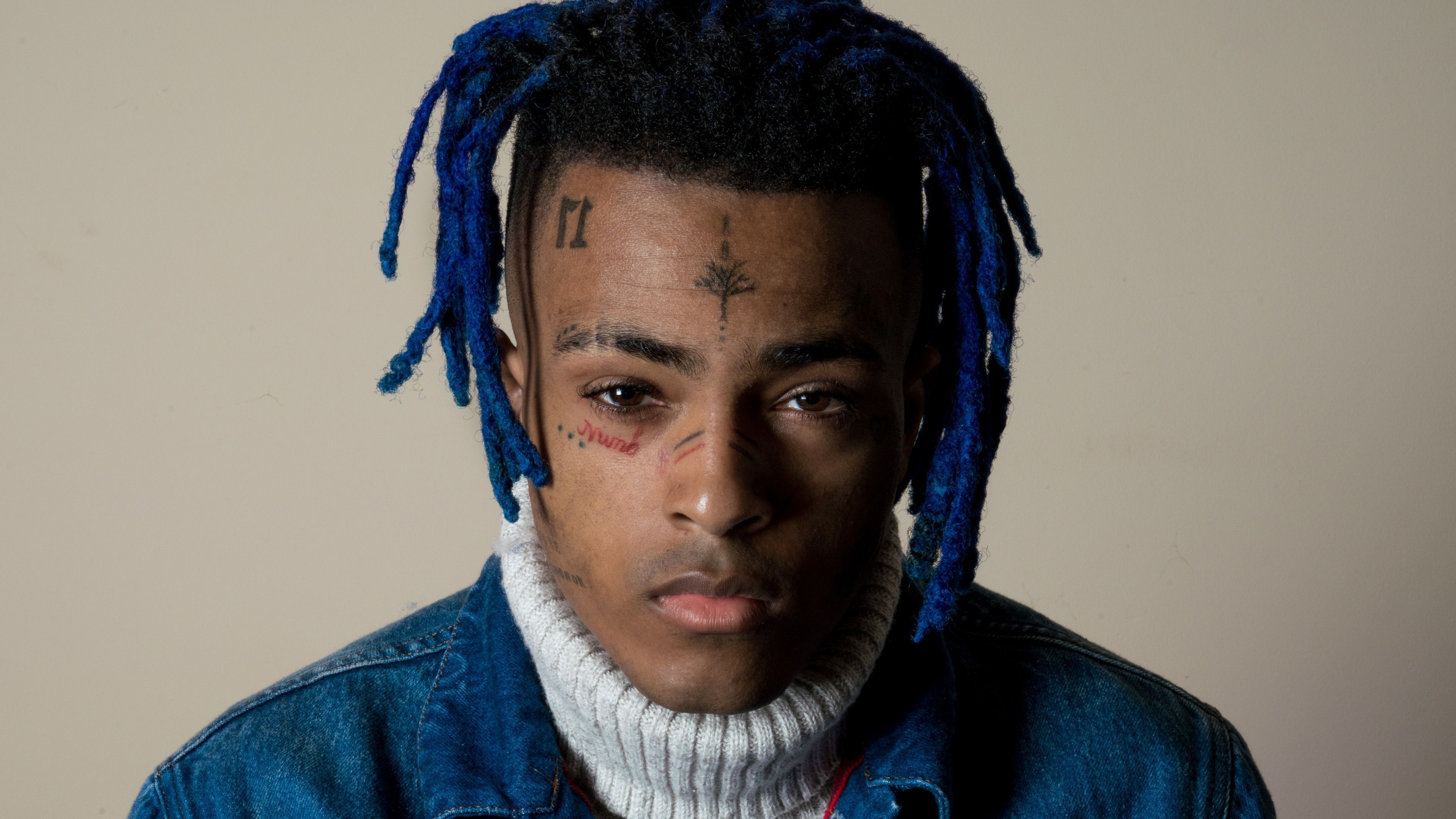 XXXTentacion ritratto capelli blu, rapper, 3840x2160 UHD, PC 4K
