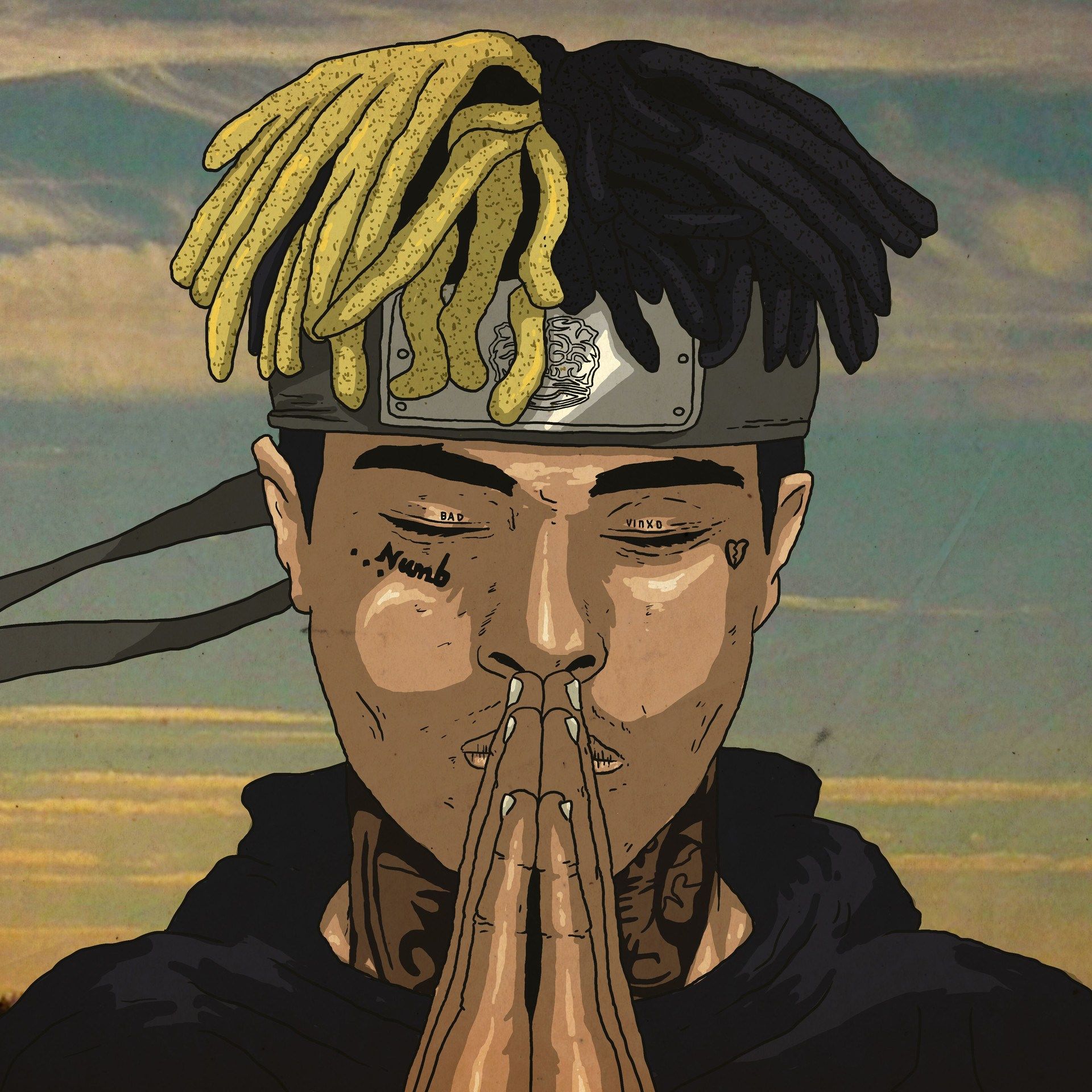 XXXTentacion illustrazione stile anime, rapper, 1920x1920 Full HD+, Desktop
