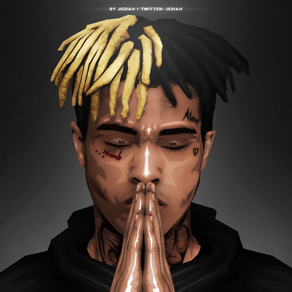 XXXTentacion cartoon ritratto tatuaggi, 1200x1200 HD, Laptop