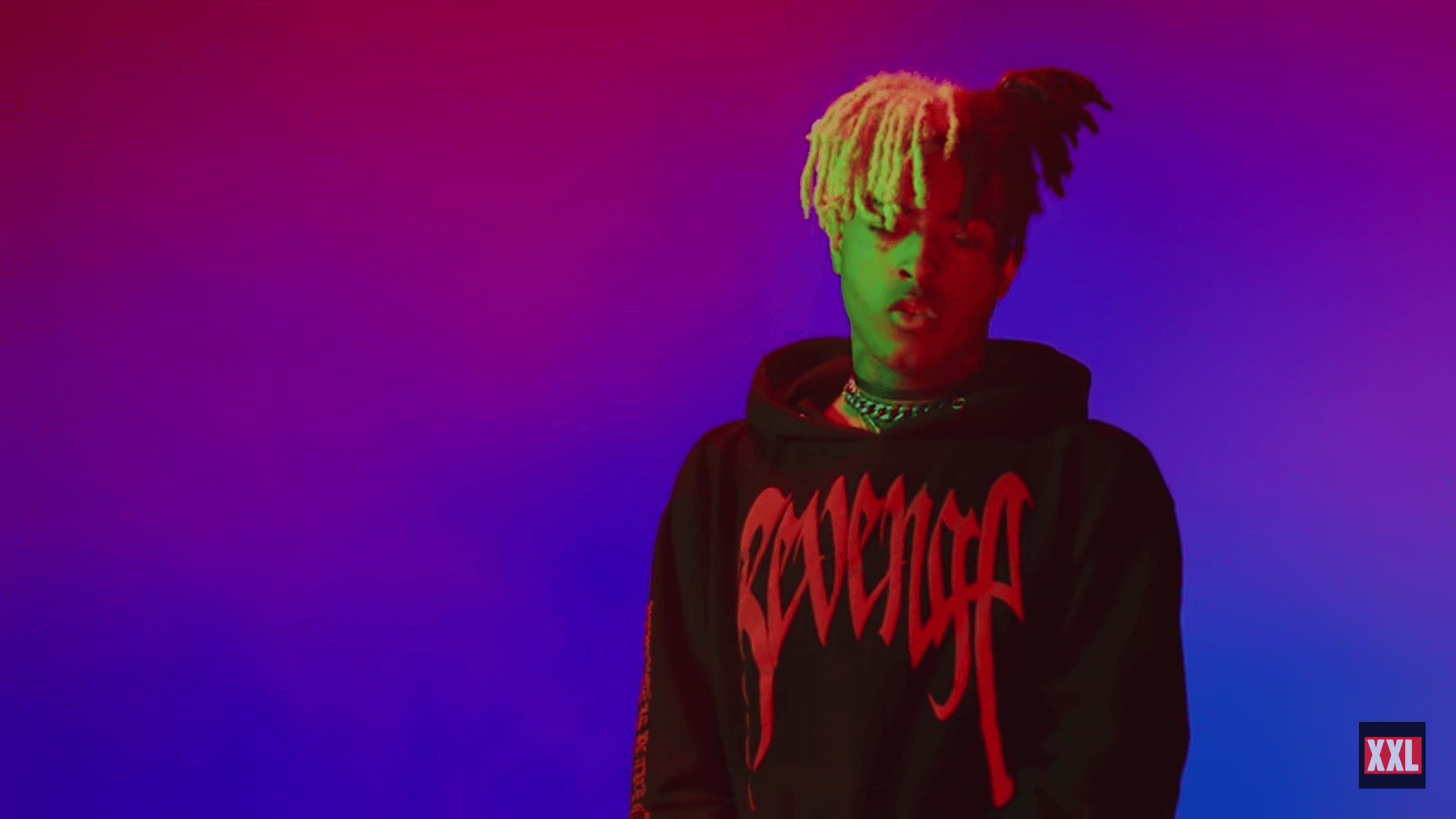 XXXTentacion ritratto luci colorate, 1920x1080 Full HD, Tablet