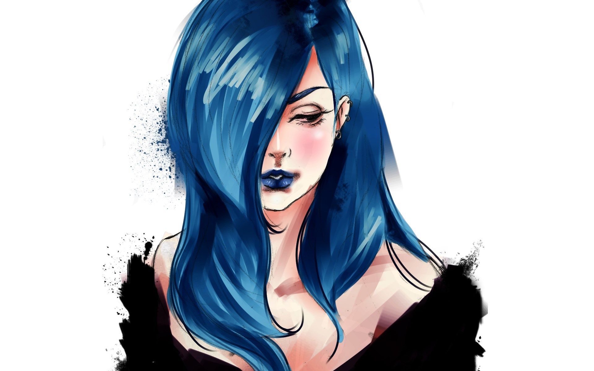 Personaggio capelli blu cartoon, 1920x1200 Full HD+ WUXGA, PC