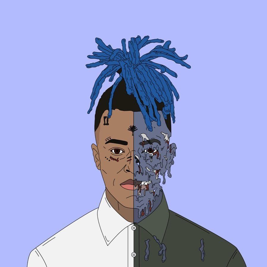 XXXTENTACION capelli blu diviso, 898x898 HD, iMac