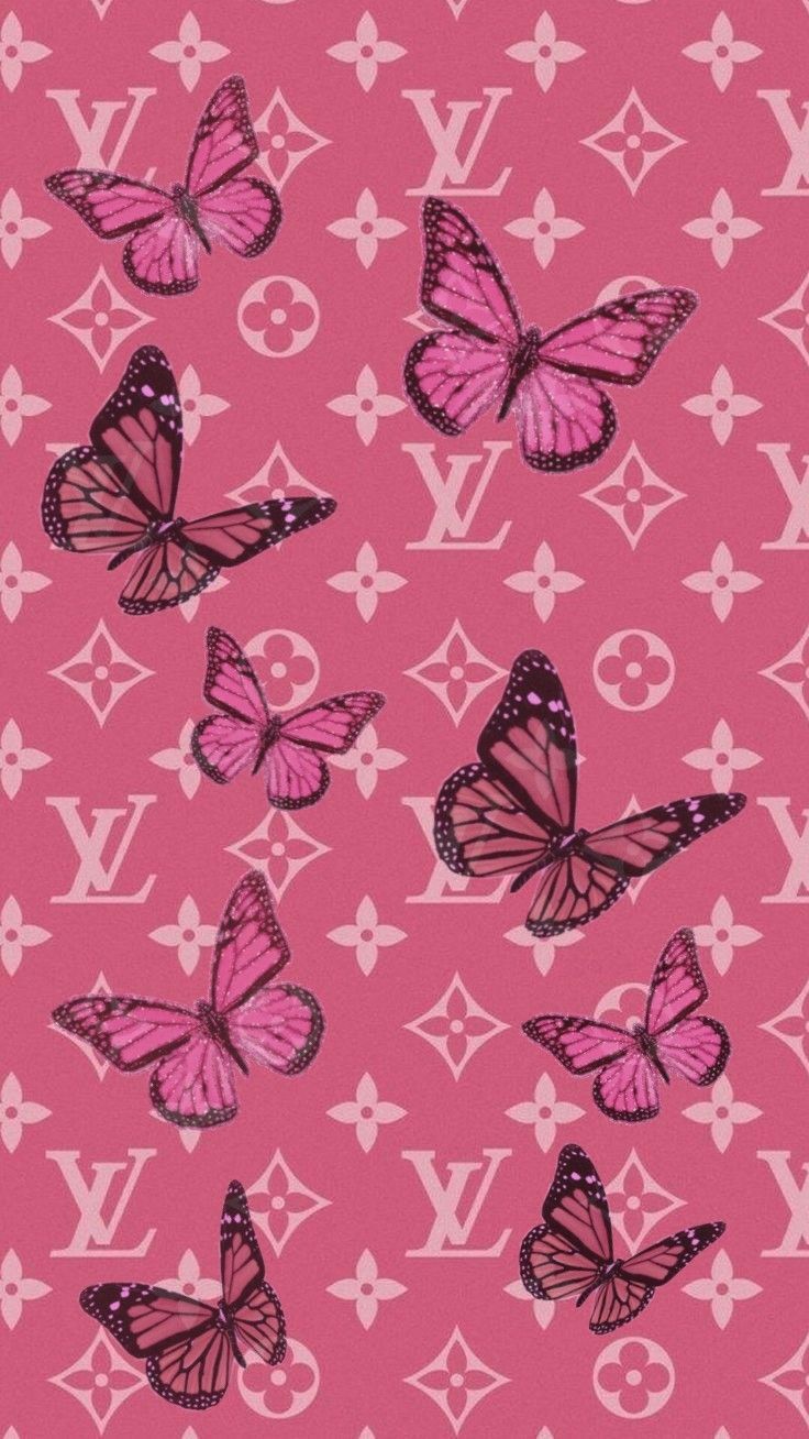 Farfalle rosa logo Louis Vuitton, 736x1308 Full HD Verticale, Realme