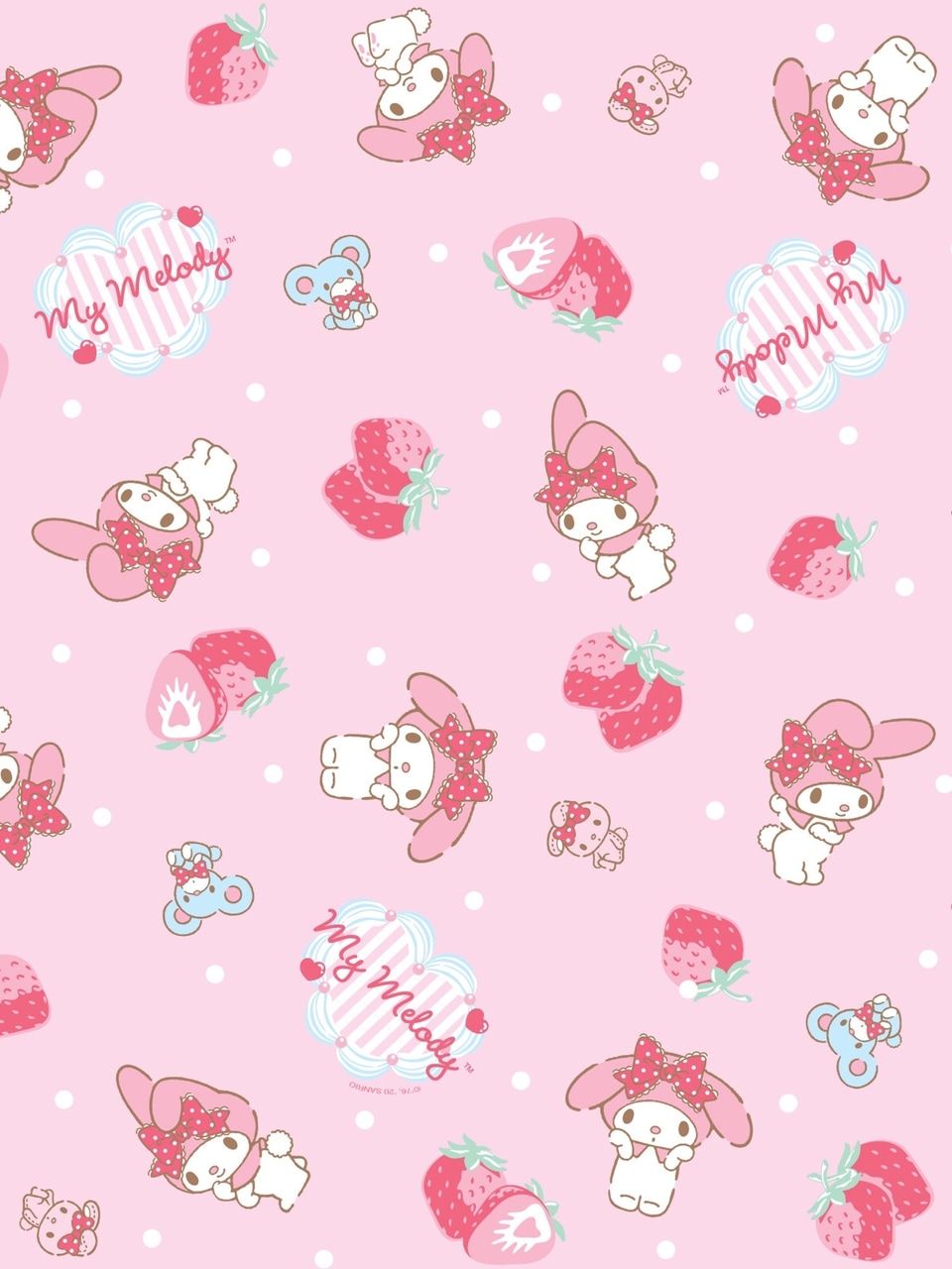 My Melody fragole rosa pattern, 960x1280 Full HD Verticale, Samsung Galaxy