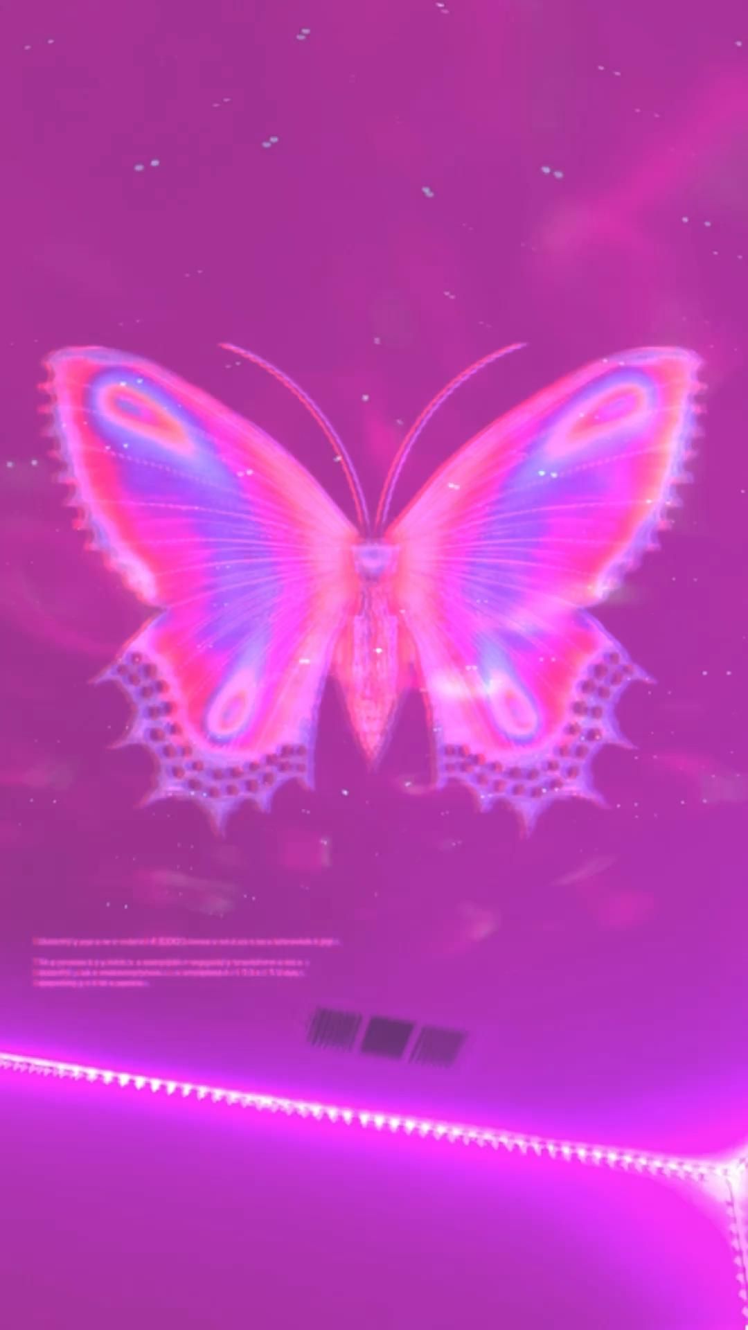 Farfalla rosa Y2K brillante, 1080x1920 Full HD Verticale, Smartphone