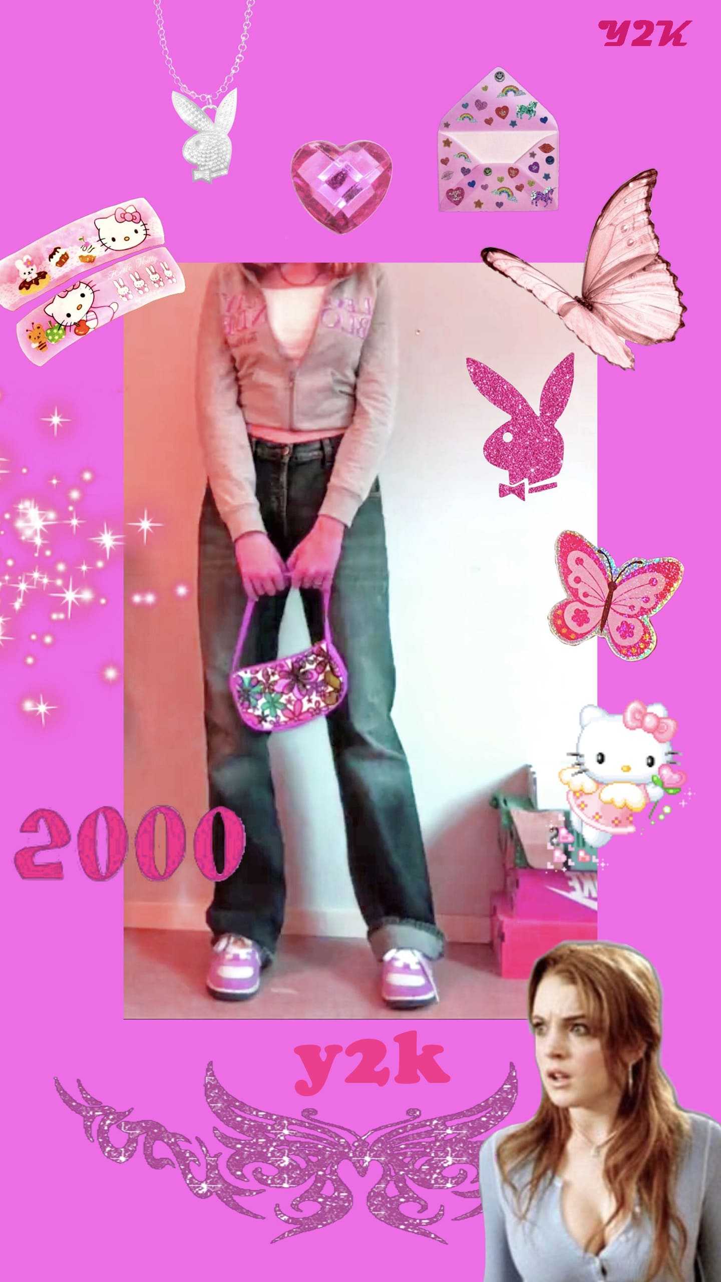 Collage rosa stile Y2K, 1440x2560 Full HD Verticale, Samsung Galaxy