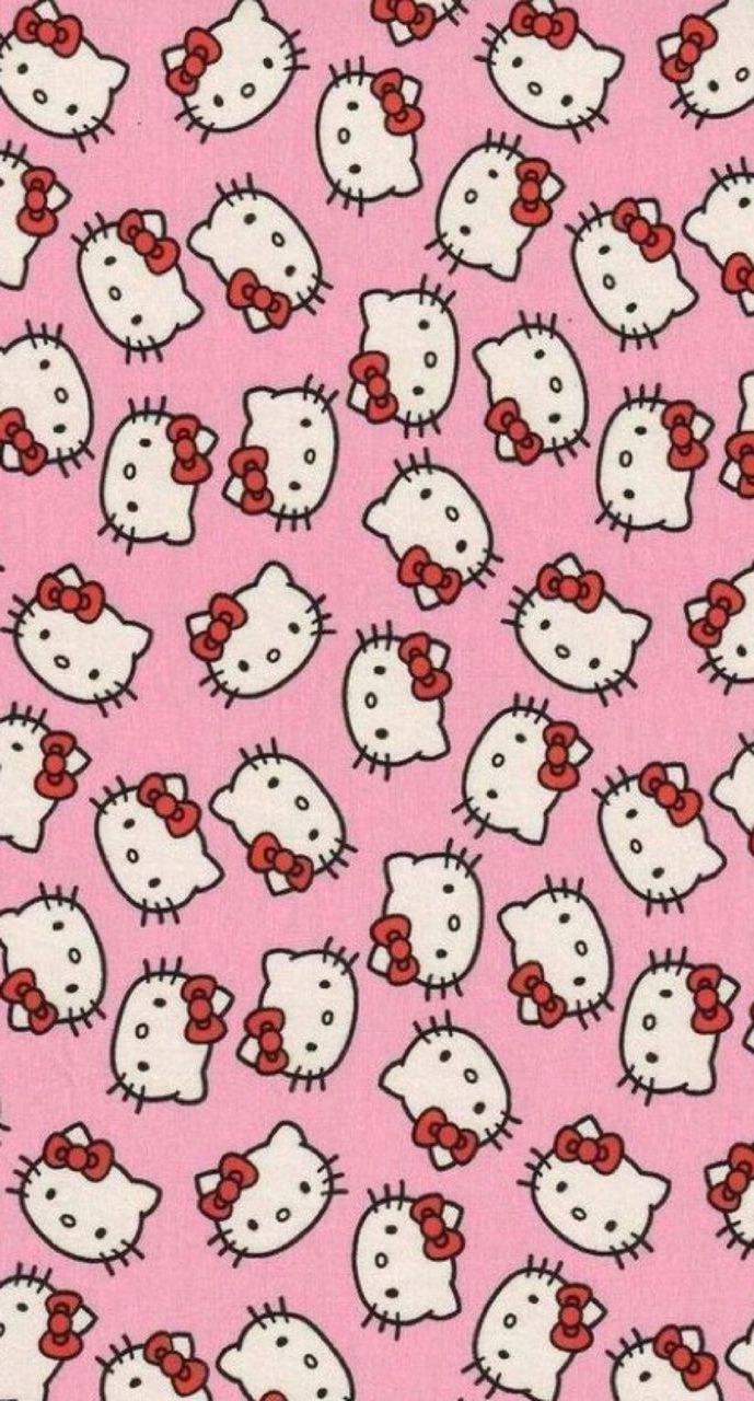 Hello Kitty pattern rosa, Sanrio, 689x1280 Verticale, Telefono