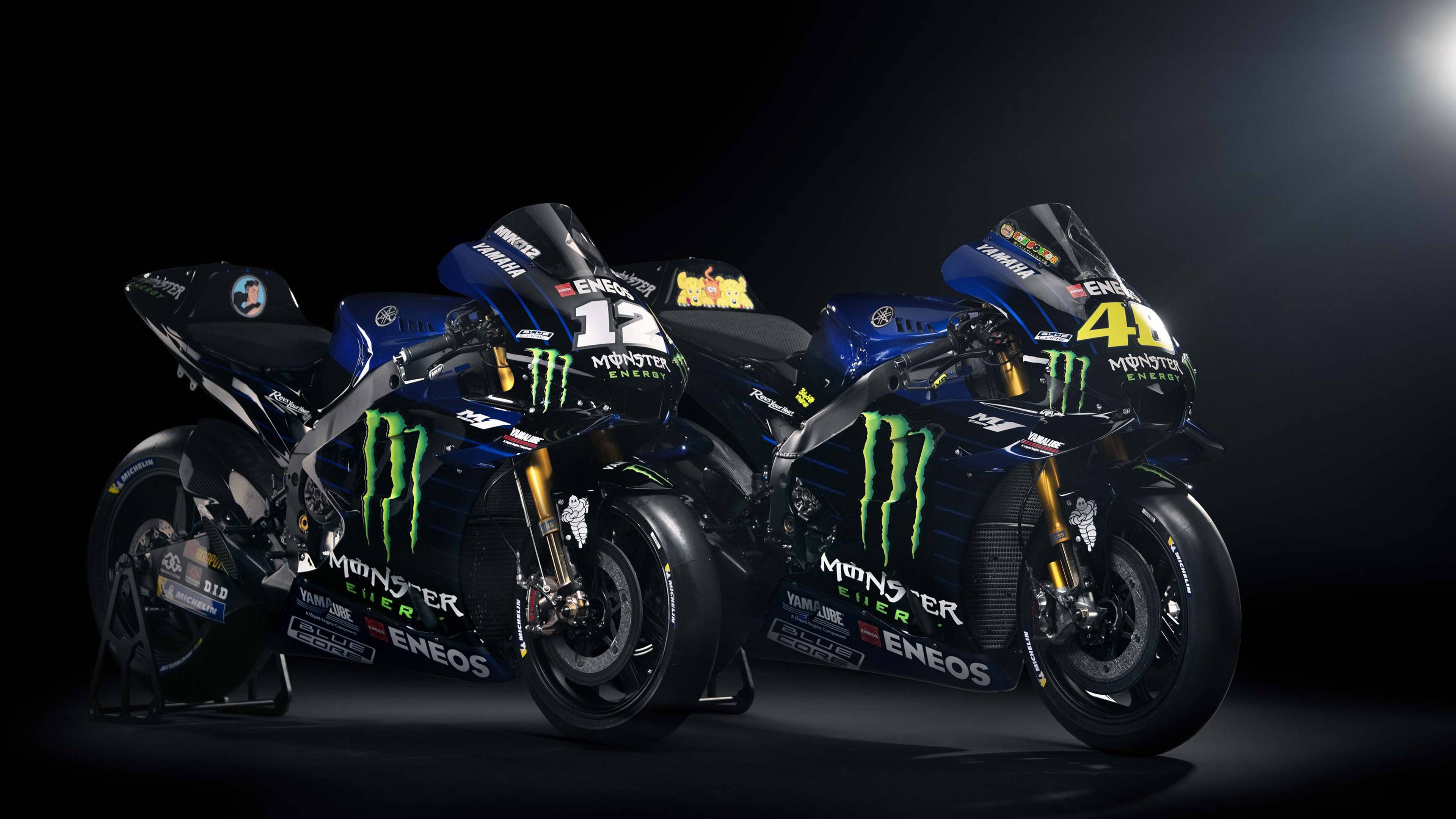 Moto Yamaha MotoGP Monster Energy, bevande energetiche, 3840x2160 4K, PC Desktop