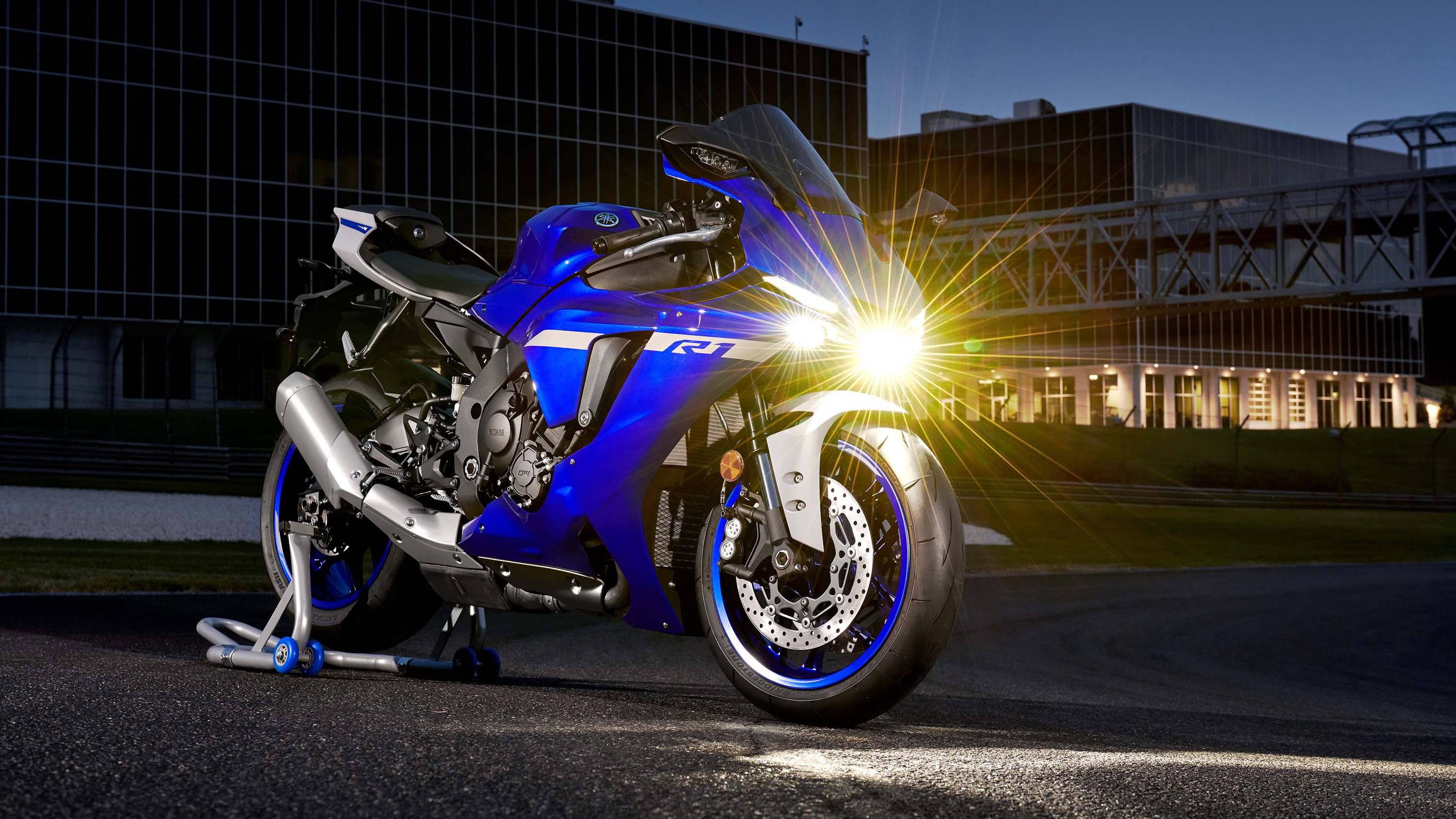Yamaha YZF R1 blu moto, 3000x1688 WQXGA, PC Desktop