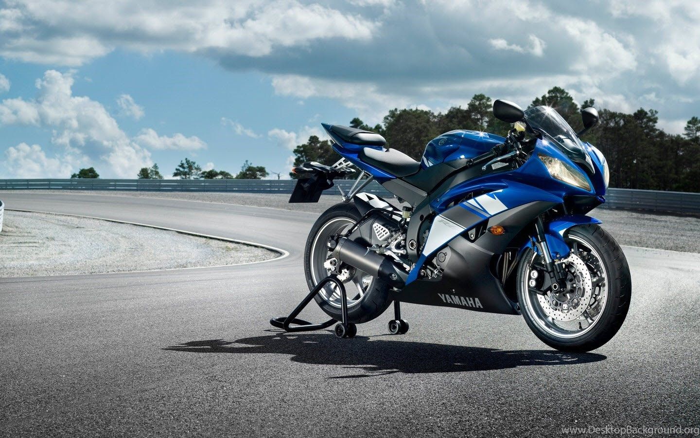 Moto Yamaha R6 blu, 1440x900 720p, PC
