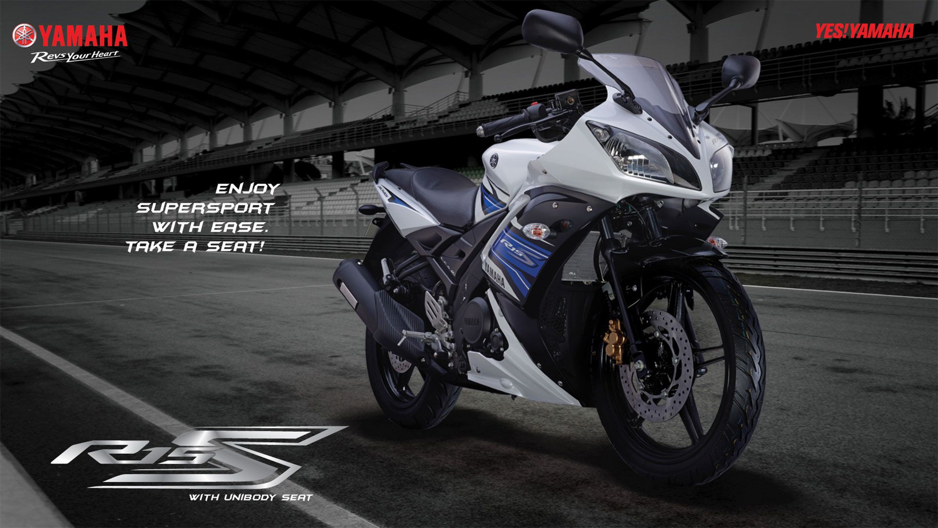 Yamaha R15 moto sportiva bianca, 1920x1080 Full HD 1080p, PC