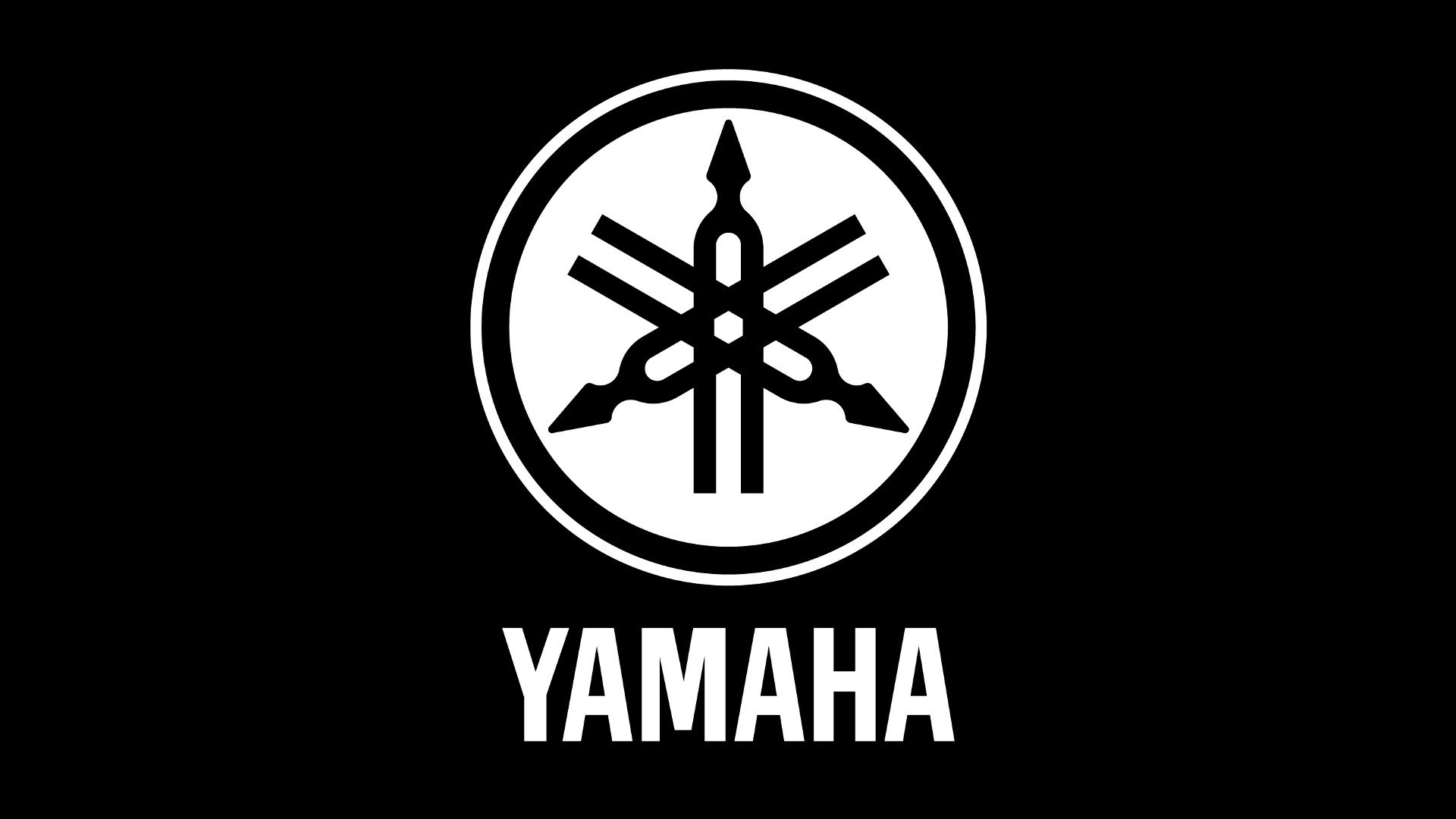 Logo Yamaha bianco nero, 1920x1080 Full HD, Desktop