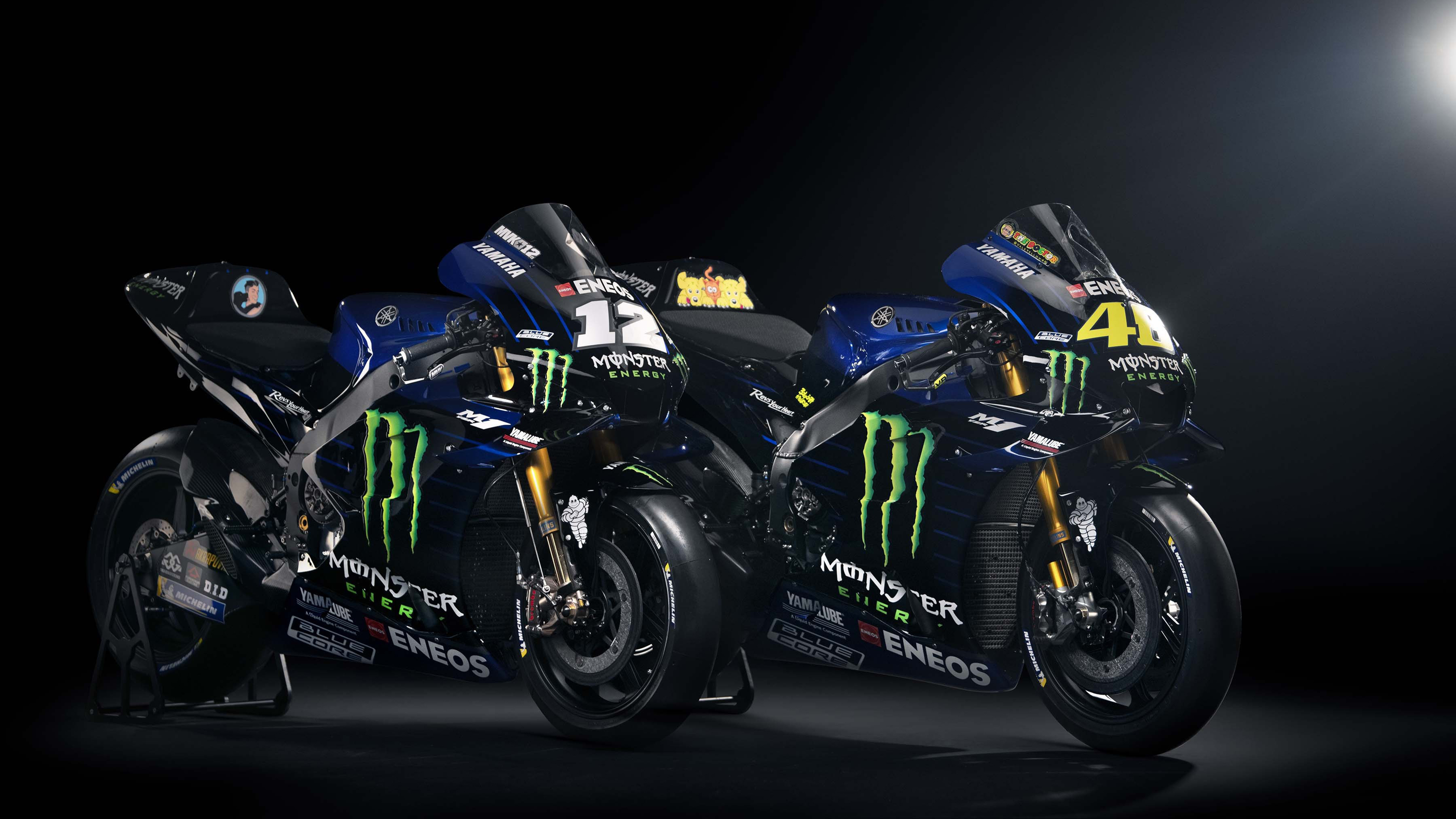 Moto Yamaha MotoGP Monster Energy, bevande energetiche, 3840x2160 UHD, PC 4K