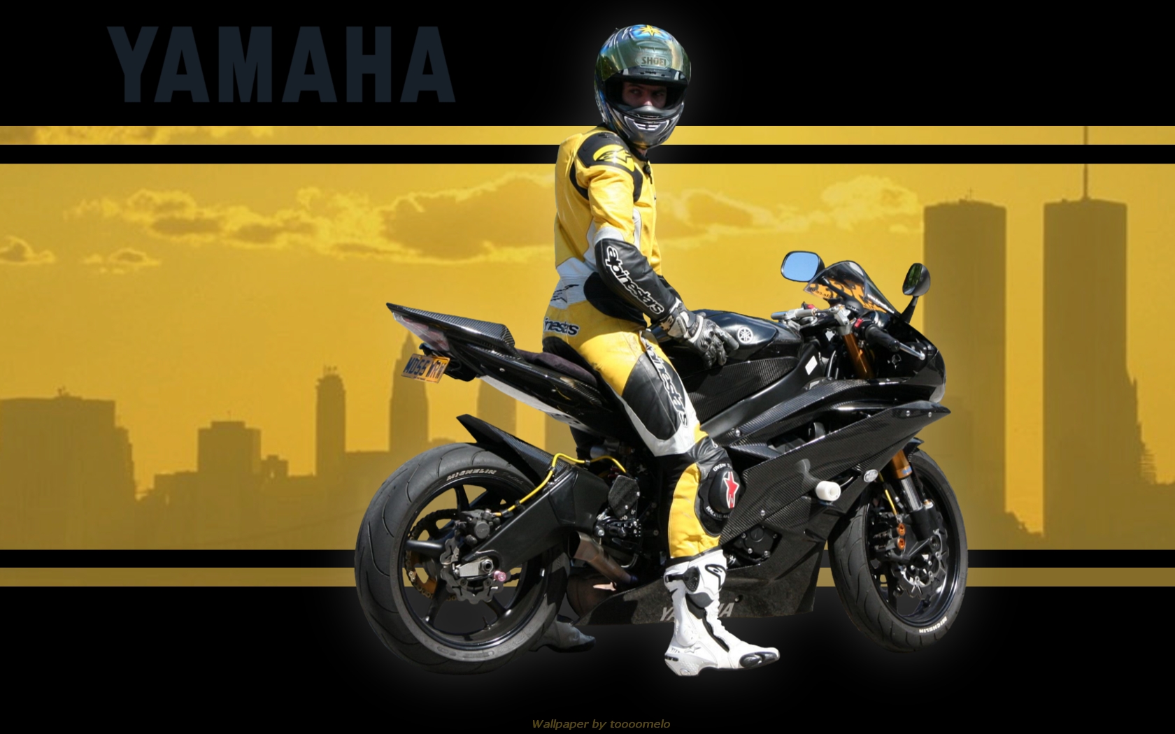 Moto Yamaha giallo nero, 1680x1050 HD, PC