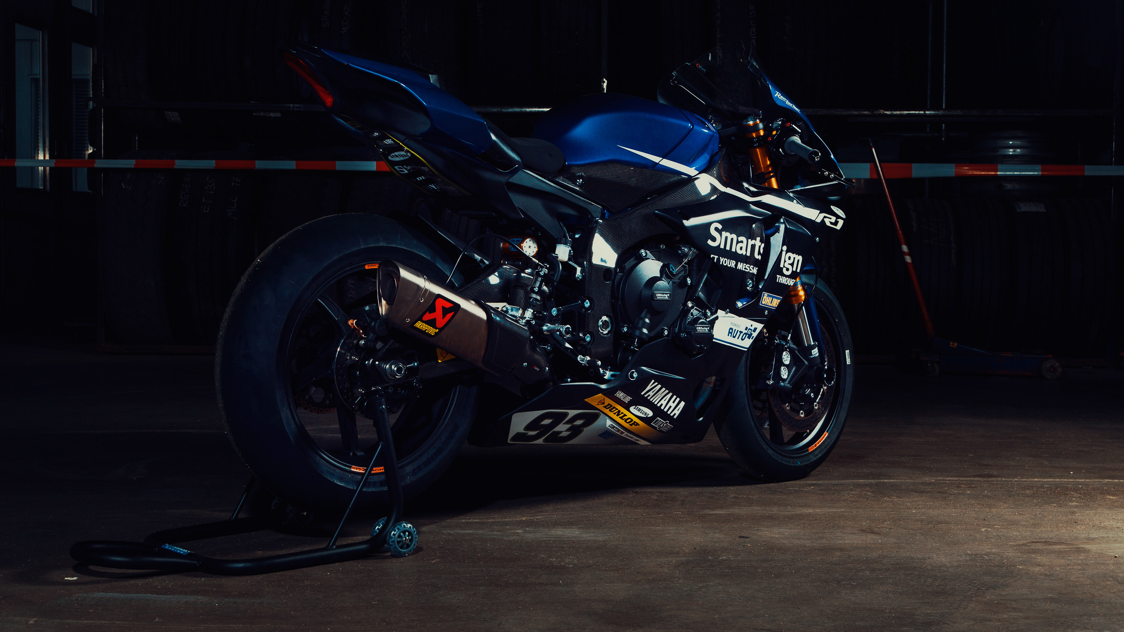Moto sportiva Yamaha R1 blu, 3840x2160 4K Ultra HD, Monitor 4K