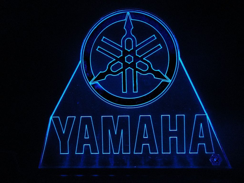 Logo Yamaha luminoso blu, 1024x768 HD, Desktop