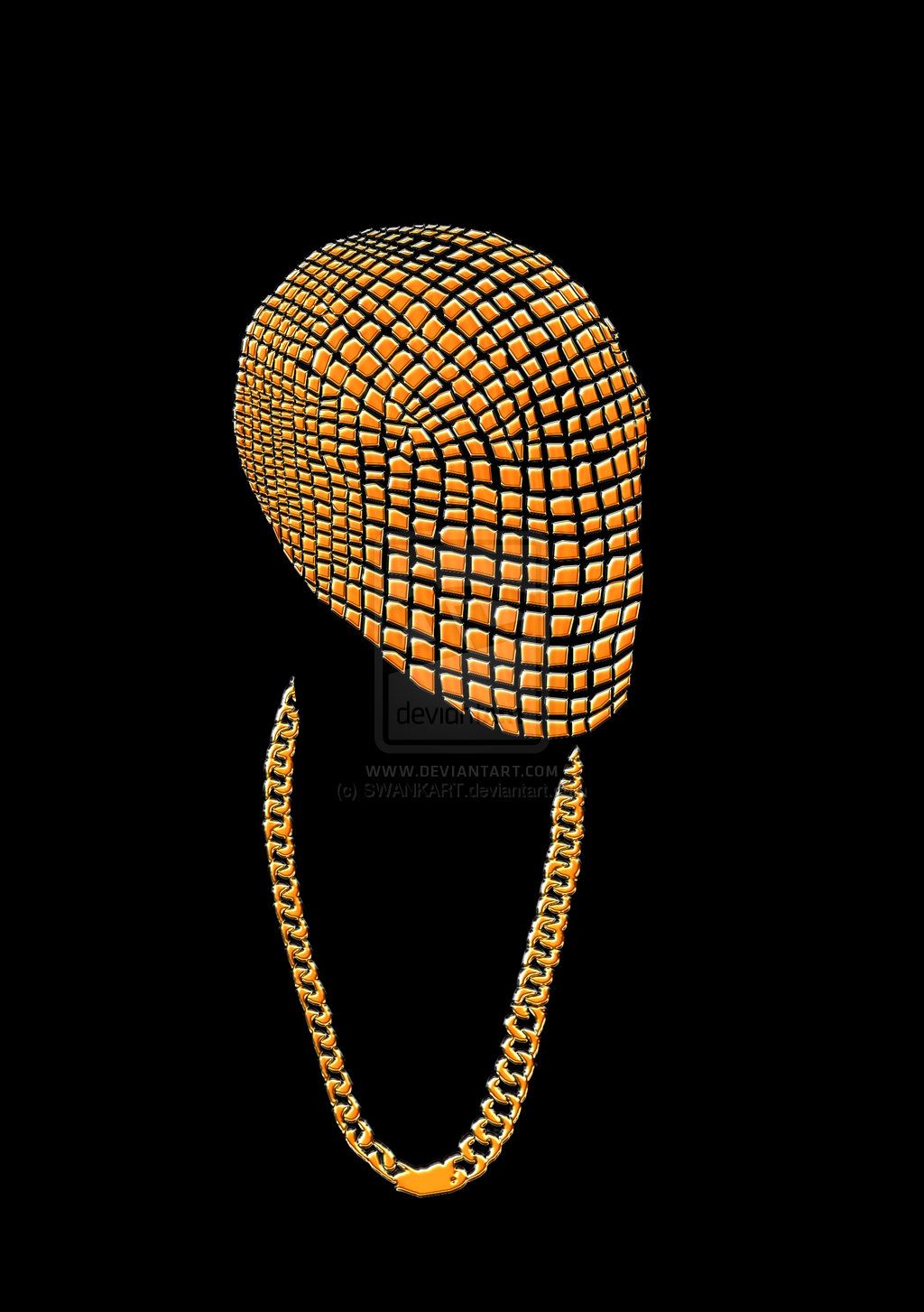 Maschera Yeezus dorata con catena, 1024x1453 Full HD Verticale, Smartphone