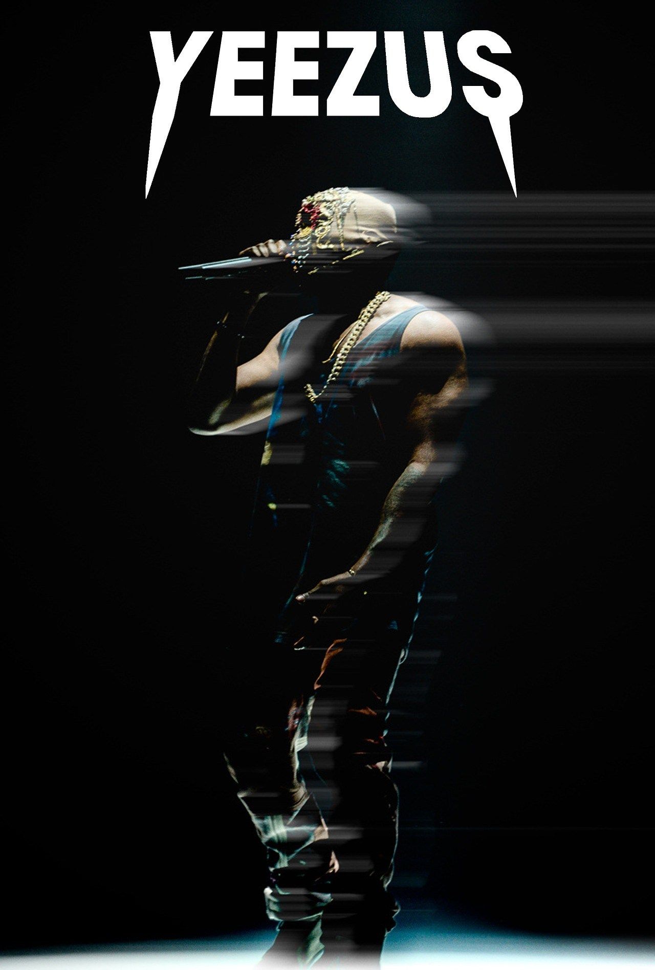 Silhouette Yeezus con microfono, 1280x1896 Full HD Verticale, iPhone