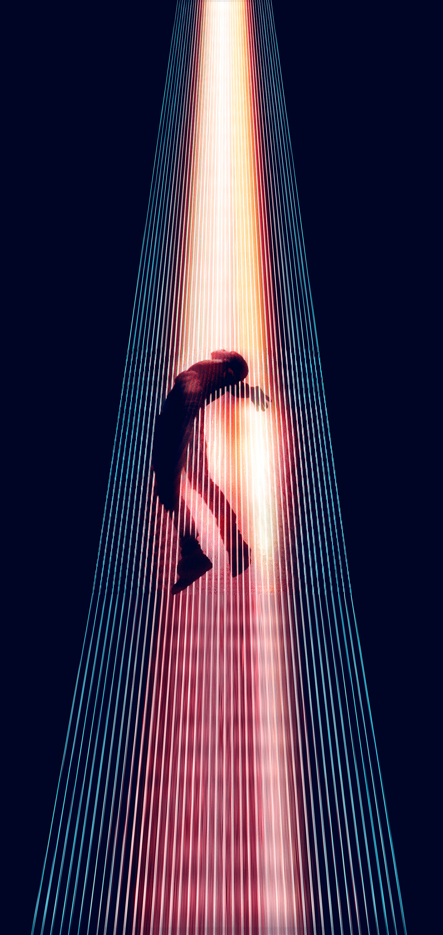 Silhouette in fascio di luce, 1440x3040 Verticale, Samsung Galaxy