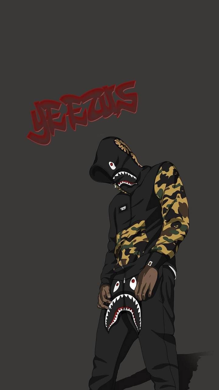 Personaggio Bape hoodie squalo, 720x1280 Full HD Verticale, Smartphone