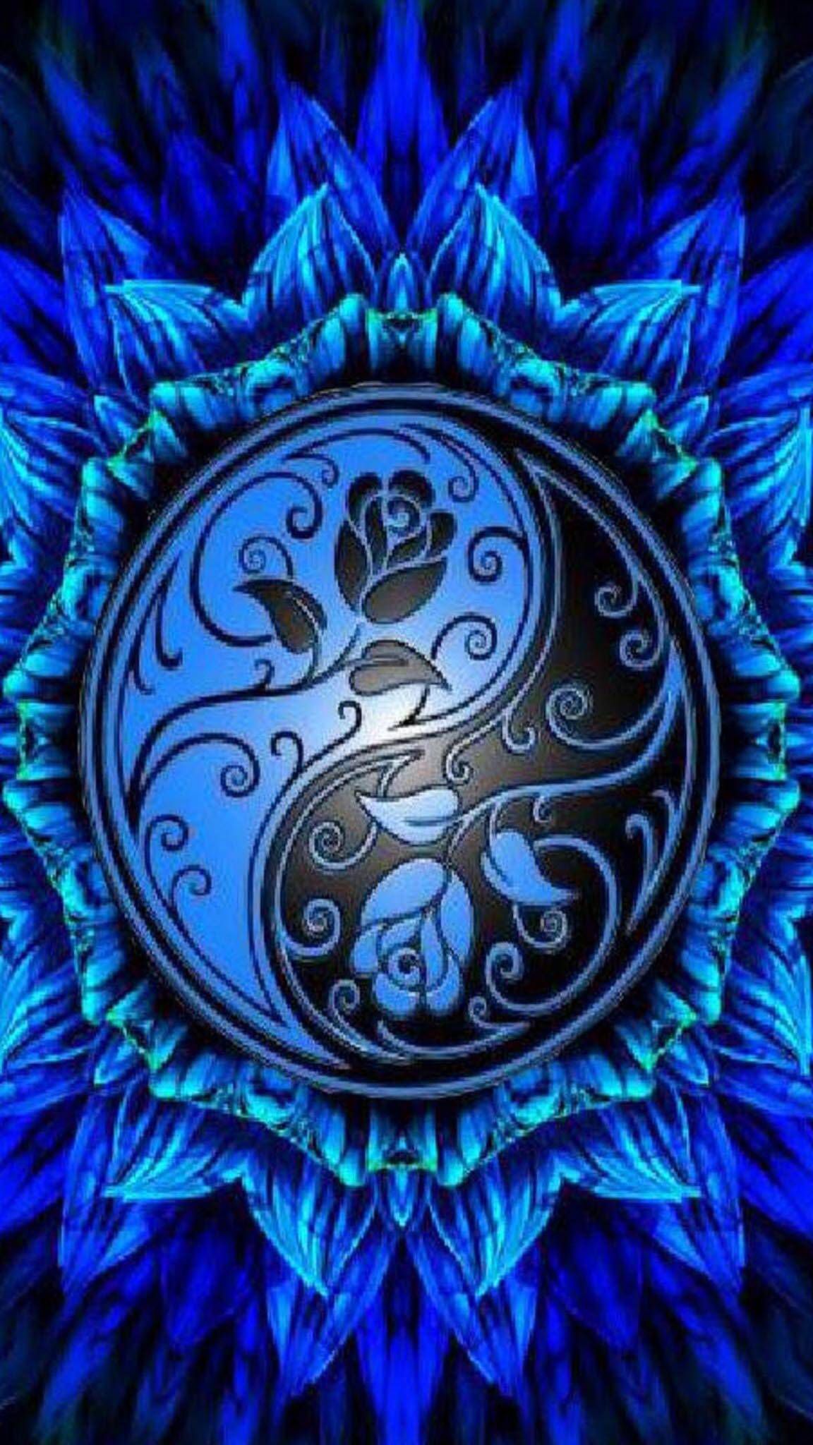 Yin yang blu con rosa, 1152x2048 Verticale, Mobile