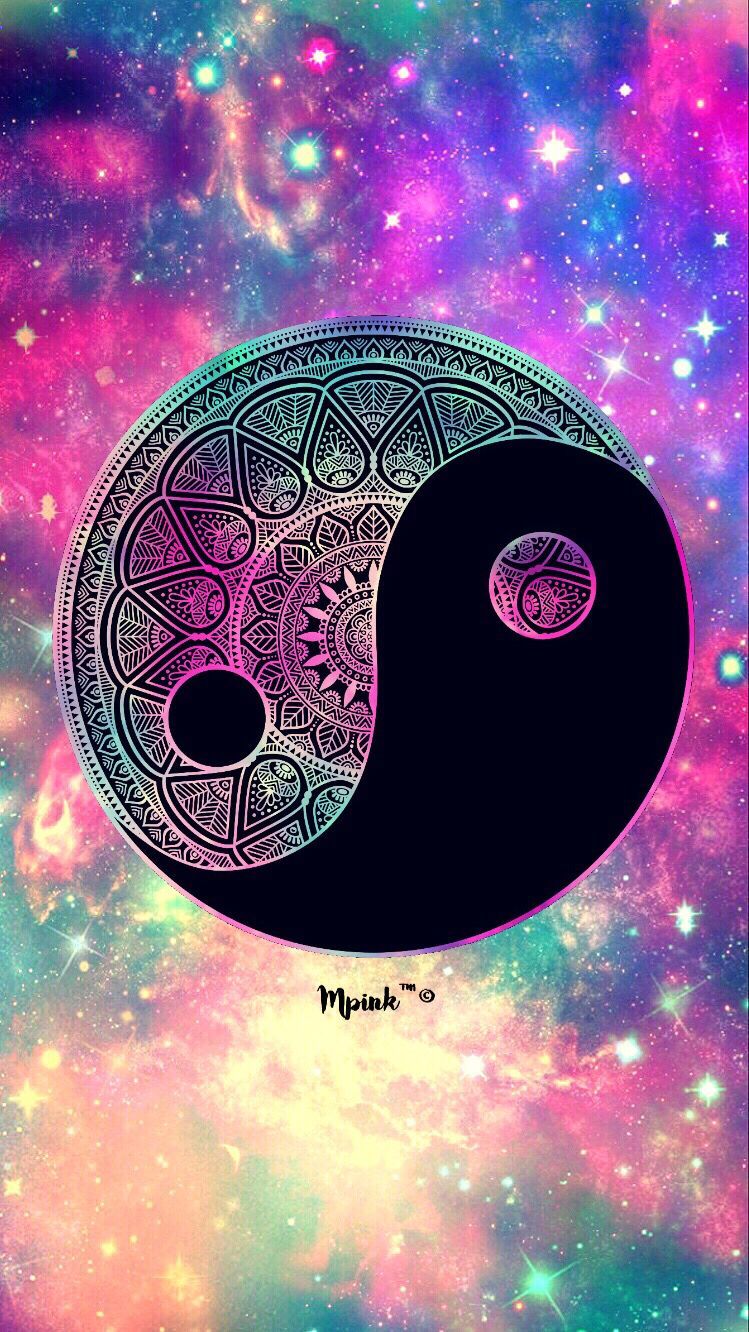 Yin Yang mandala galassia colorata, 749x1332 Verticale, POCO