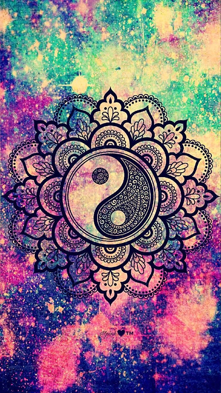 Yin Yang mandala tie dye, 720x1280 Full HD Verticale, iPhone