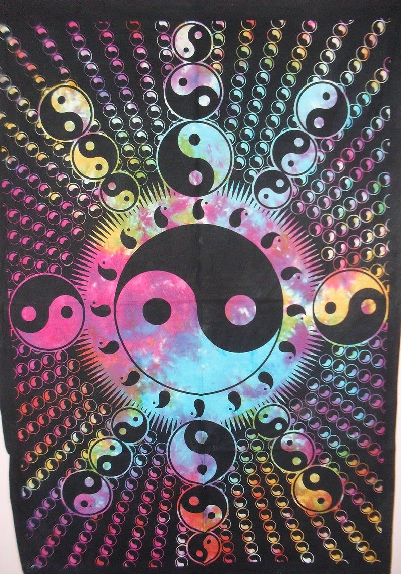 Simboli Yin Yang tie dye colorati, 794x1135 Verticale, Xiaomi