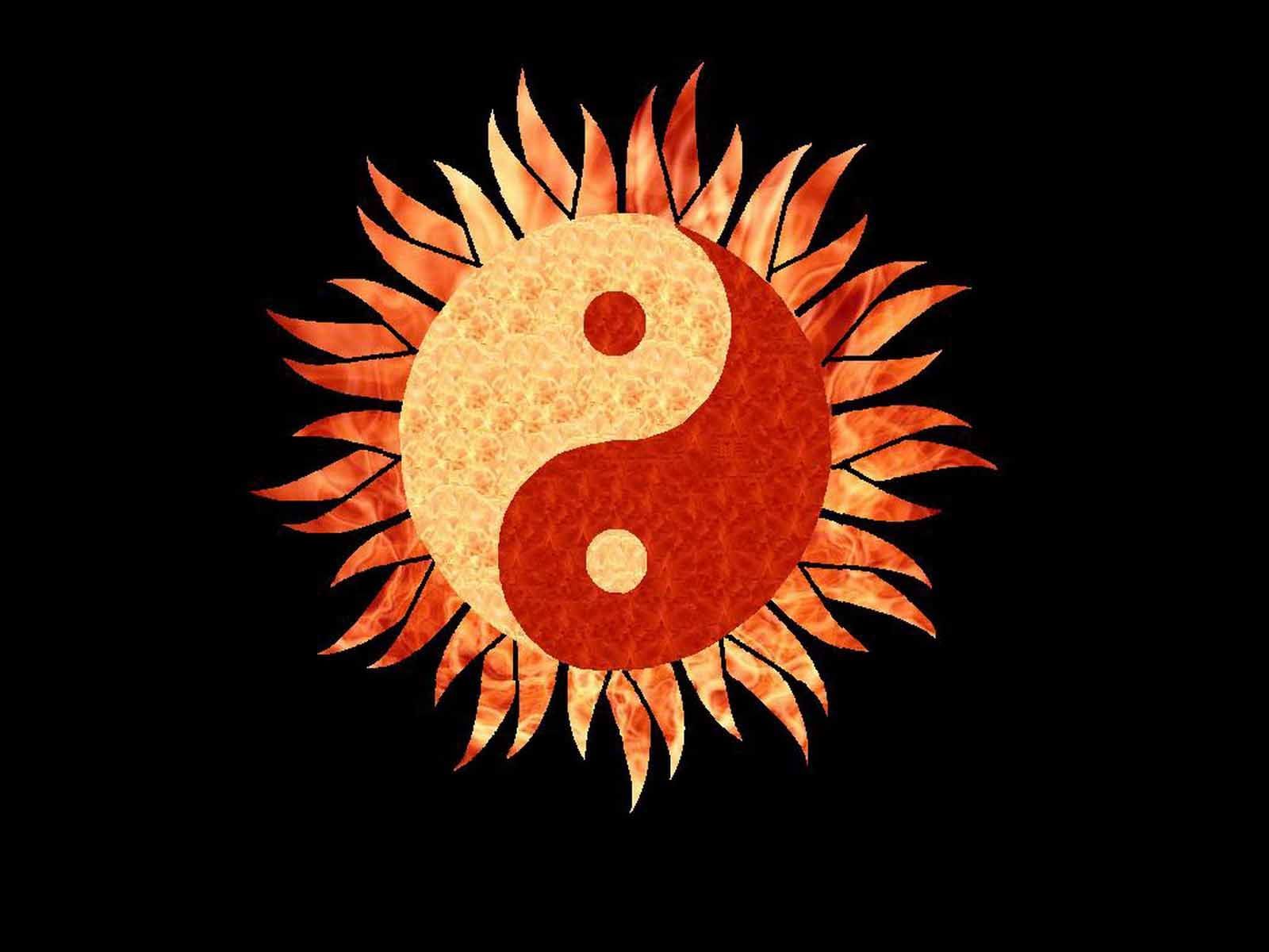 Simbolo Yin Yang fiamma sole, 1600x1200 HD, Desktop